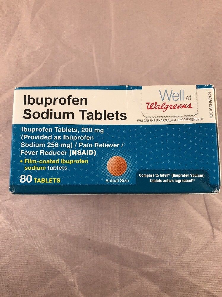 Walgreens Compare to Advil Ibuprofen Sodium 80 Tablets 200mg 11/18 Pain Fever