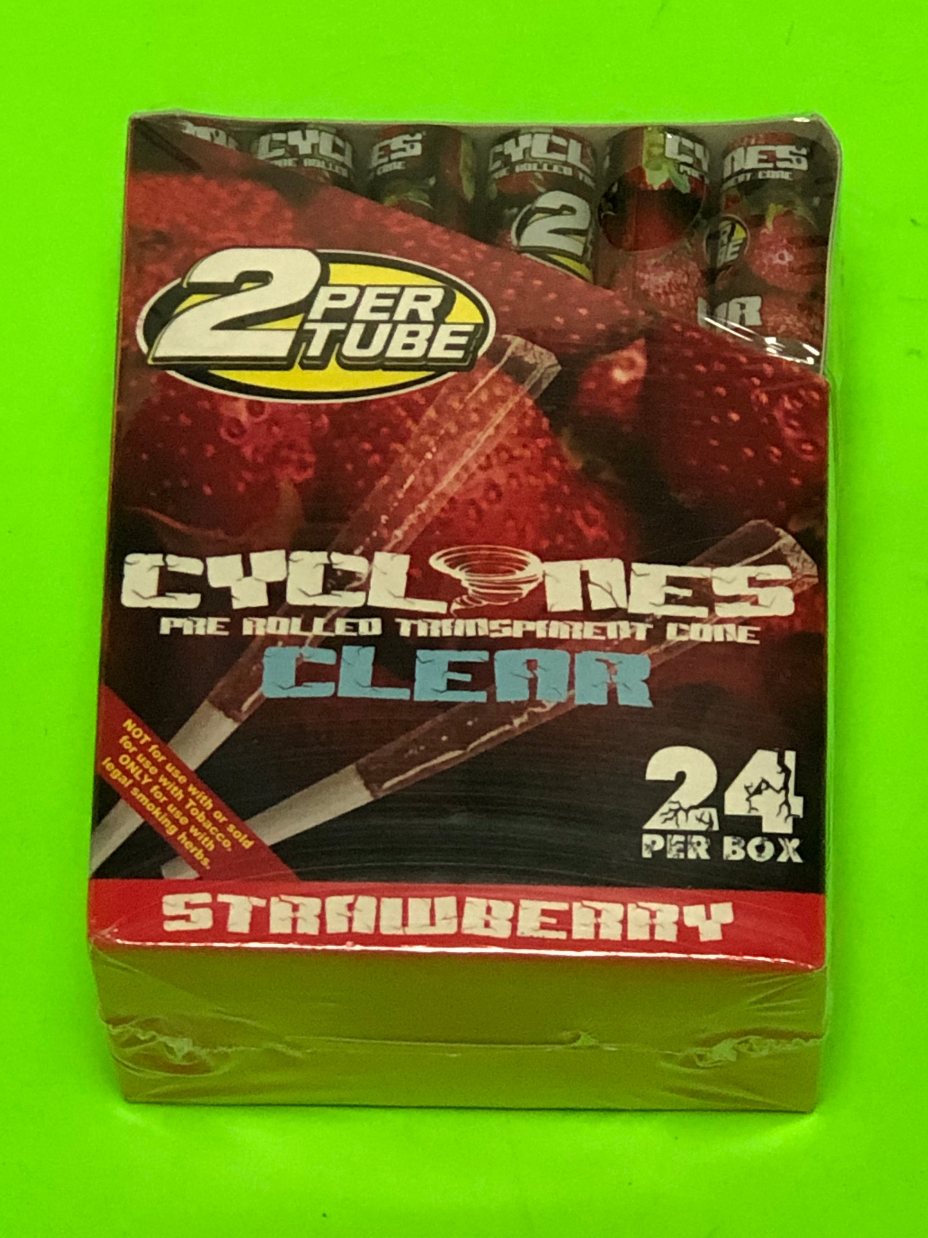 Free Gifts??IF U BUY Cyclones Clear Strawberry??Pre Rolled Transparent Cone 24 in Box??2 per Tube