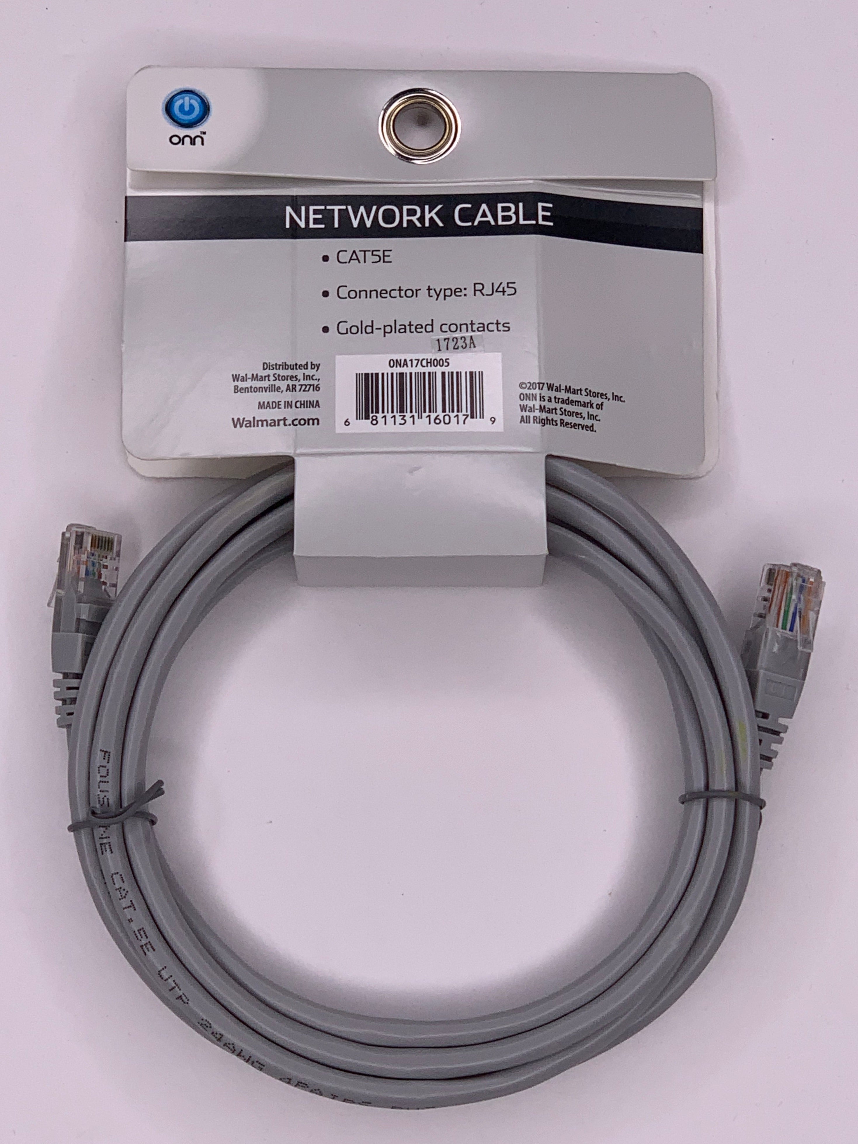 Onn Network 7 ft Cable Supports 10/100/1000 Base-T Ethernet