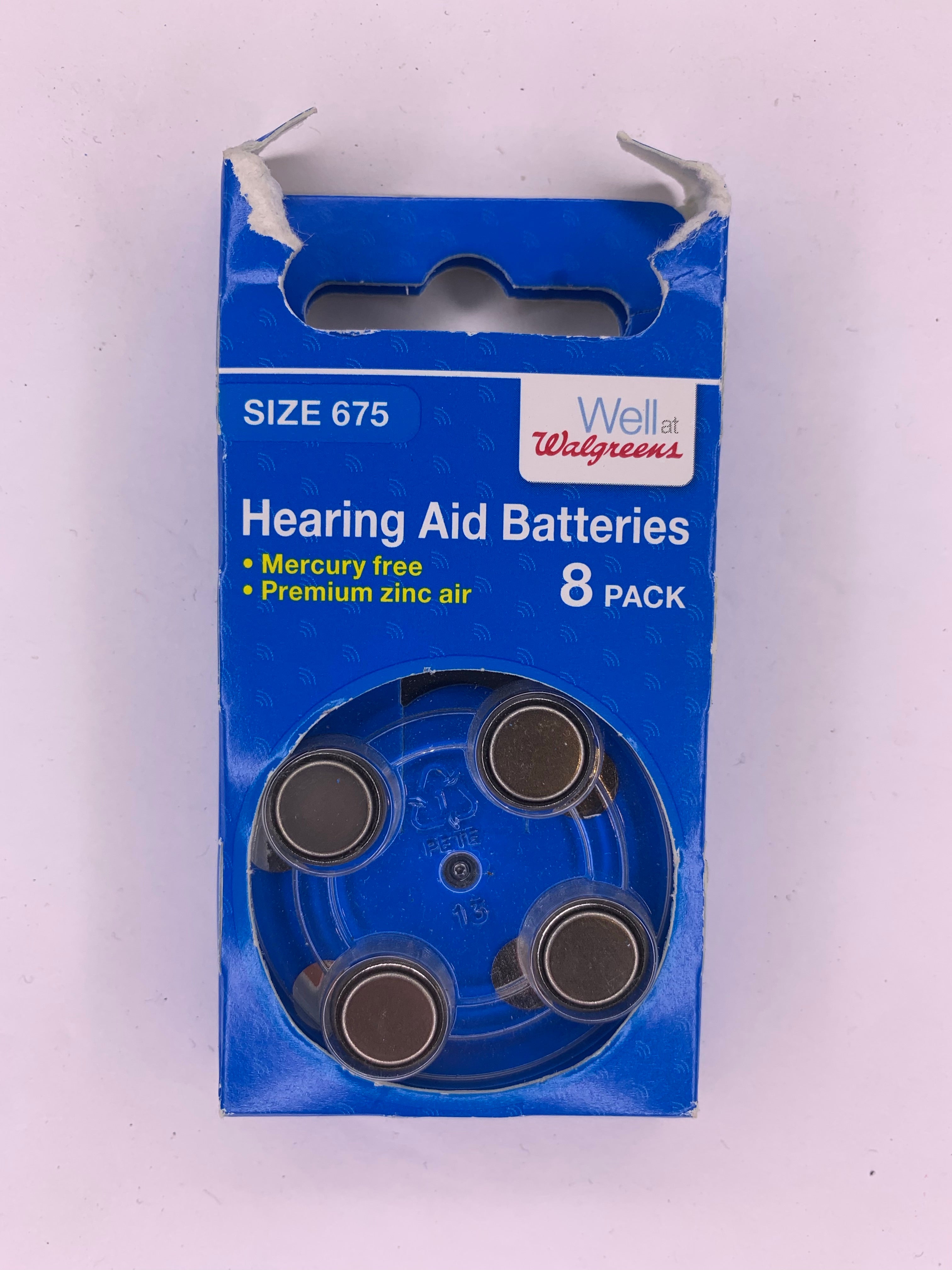 Walgreens Hearing Aid Batteries 2020/2021 Size 675 8 Pack Zinc Air