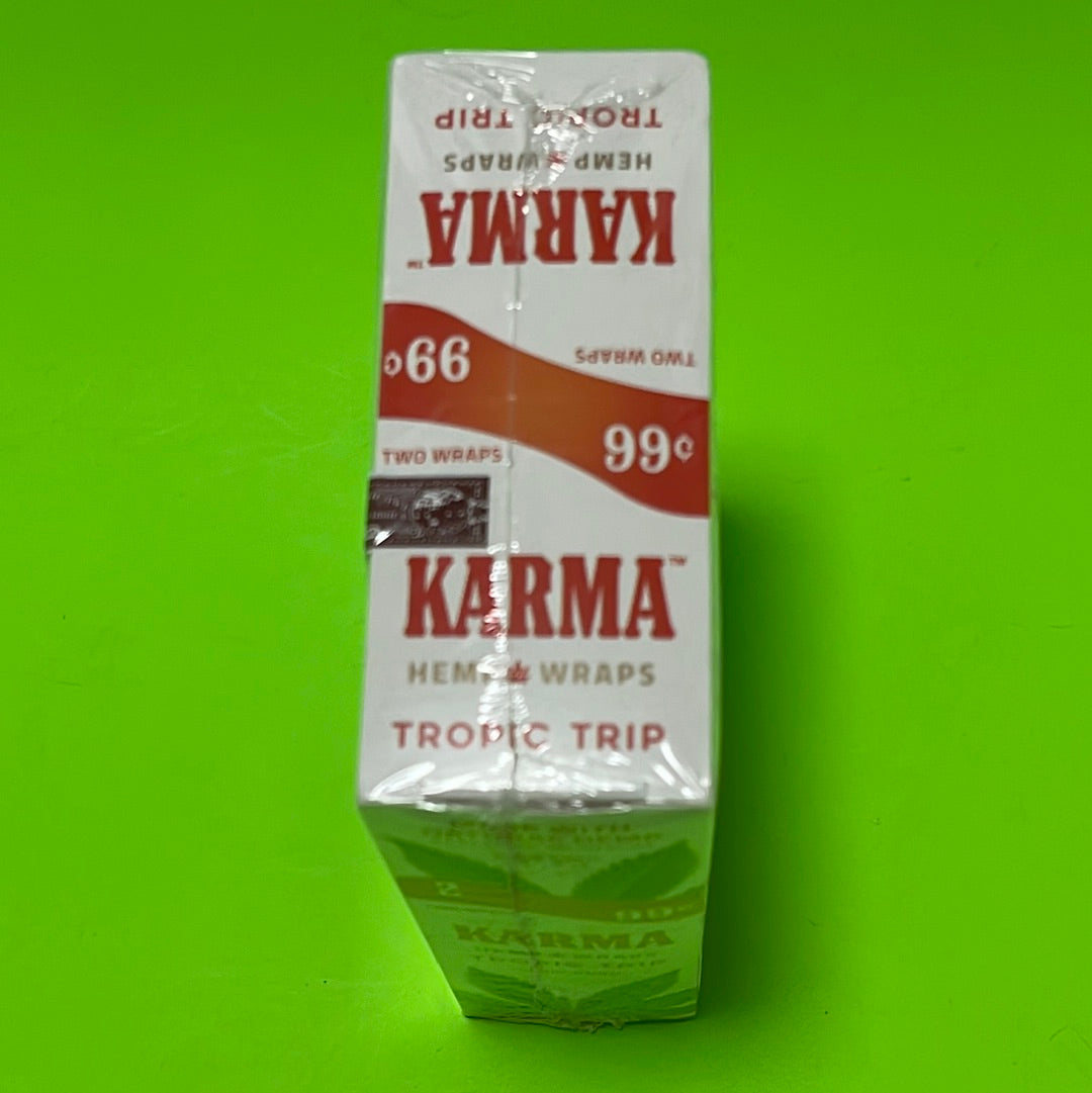 FREE GIFTS??Karma Tropic Trip 50 High Quality Natural Hemp Wraps 25 pks No??Tobacco Full??