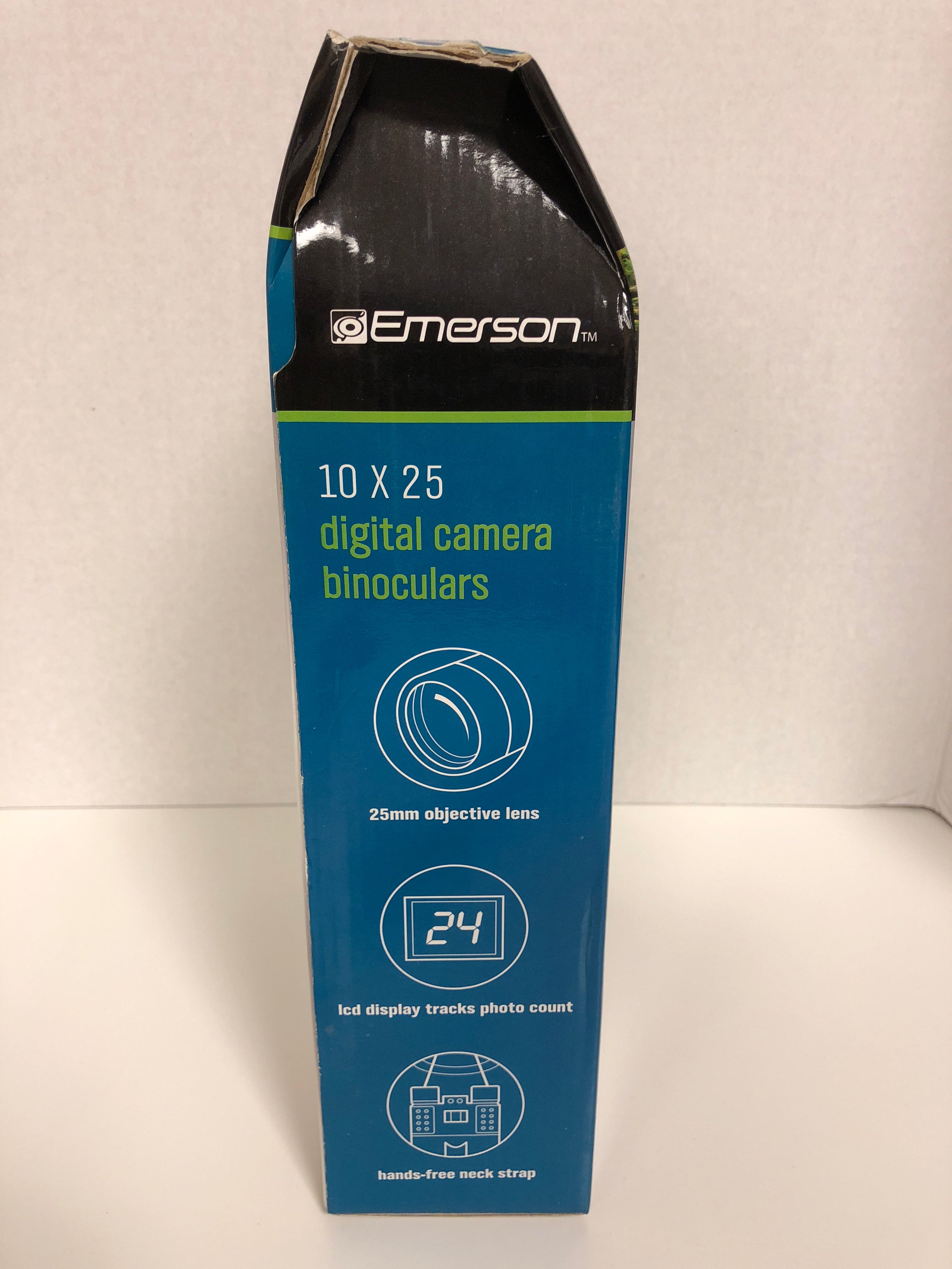 Emerson 10 x 25 Digital Camera Binoculars Magnifies Subject Built-In Digital Camera Image
