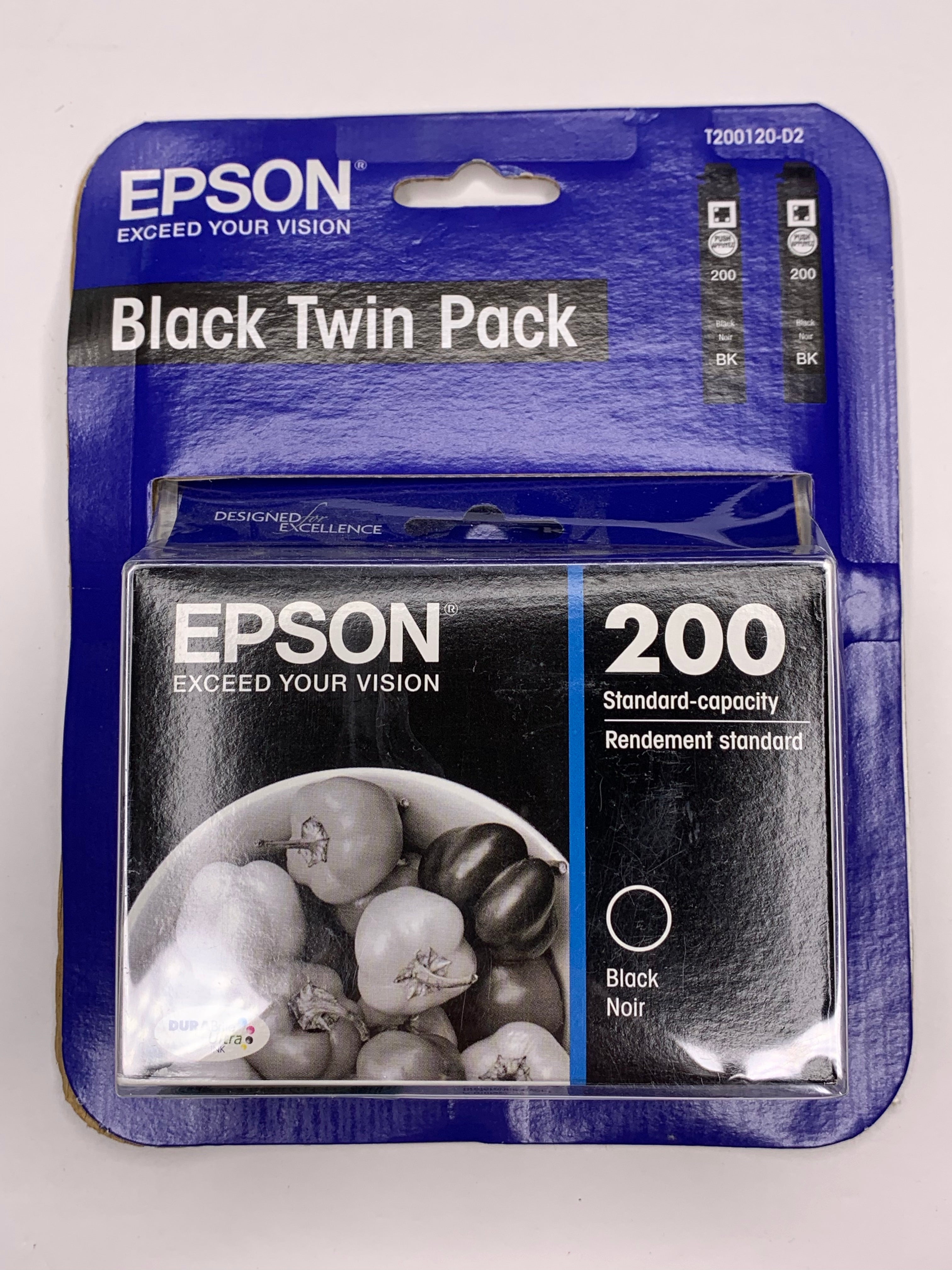 Epson Black Twin Pack 200 T200120-D2 2 Ink Best Before 2018 Printer