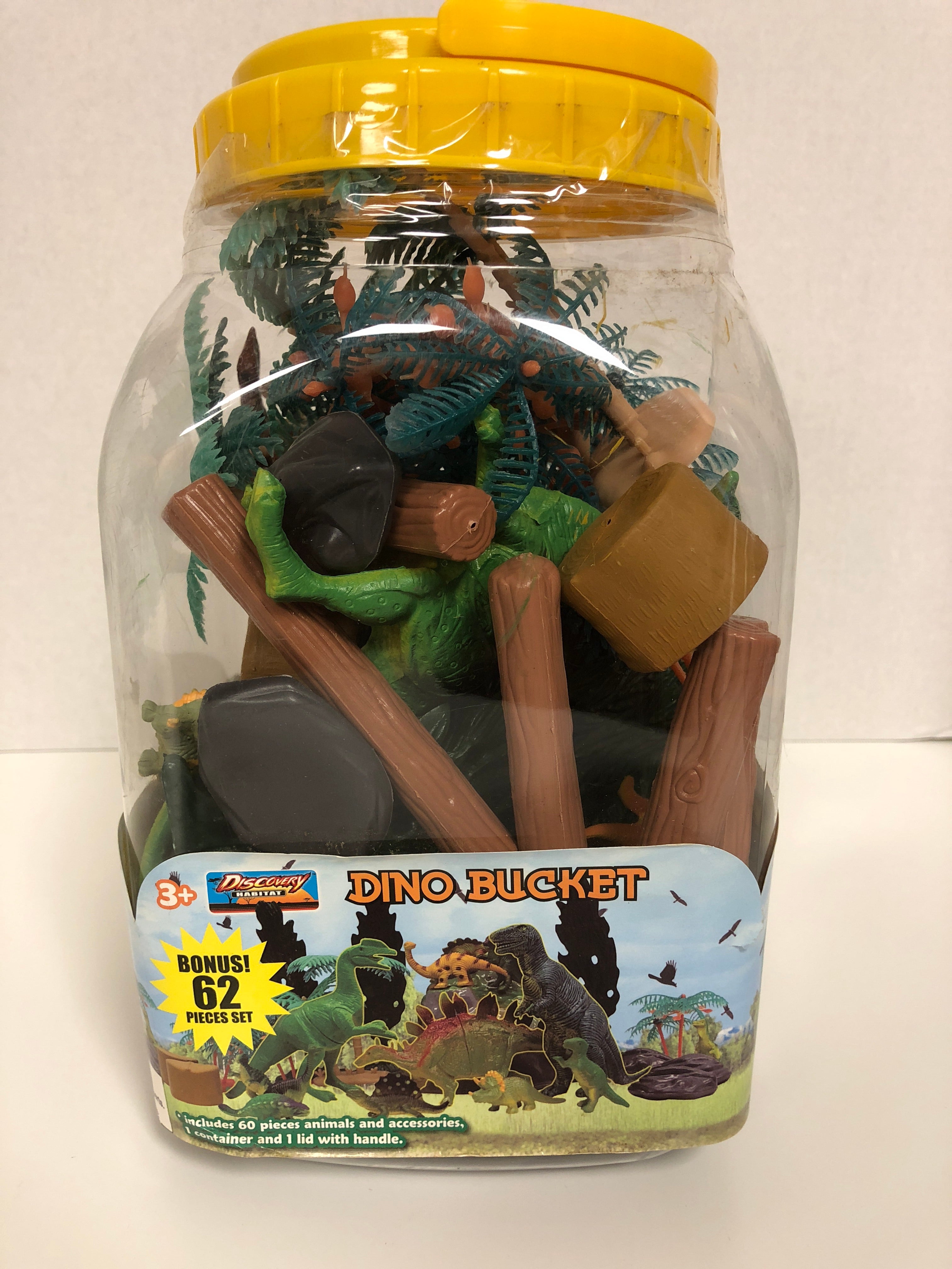 Discovery Habitat Dino Bucket Bonus 62 Pieces Set T-Rex