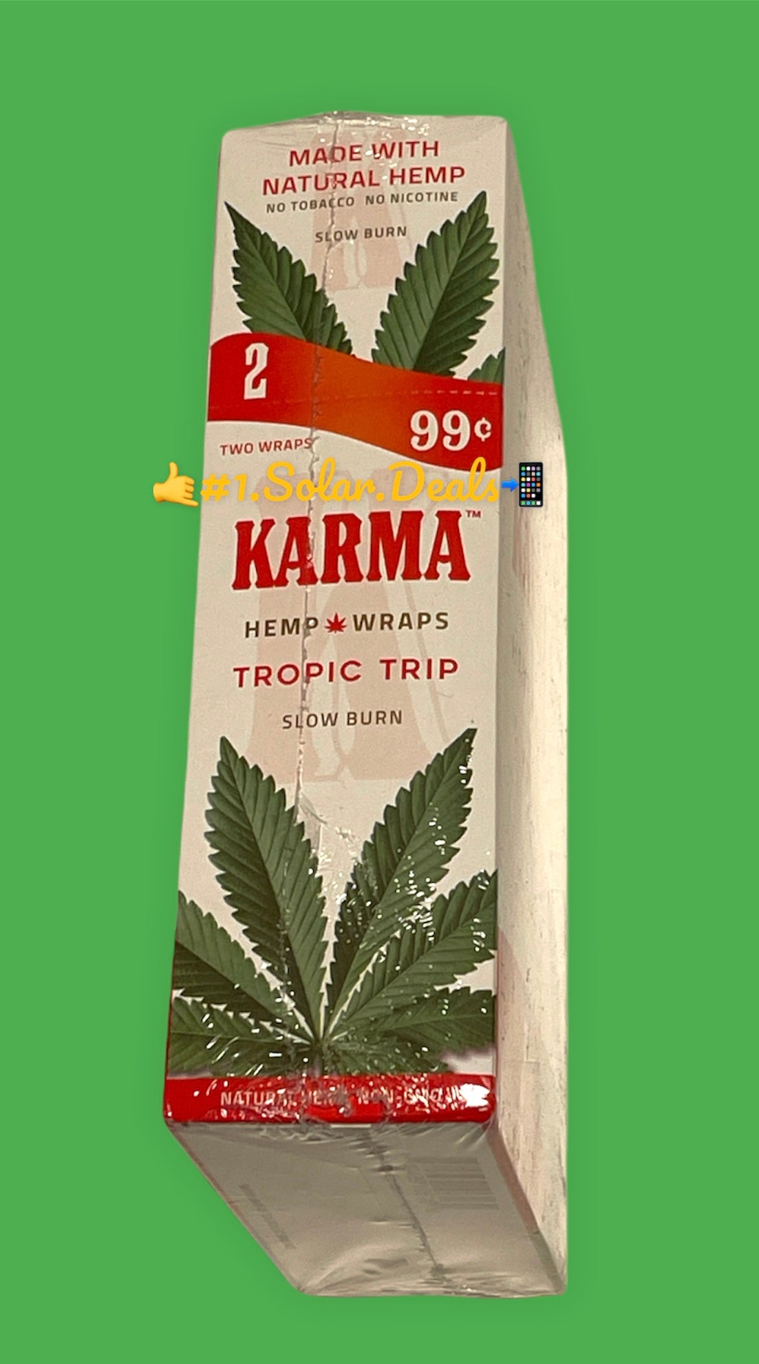 FREE GIFTS??Karma Tropic Trip 50 High Quality Natural Hemp Wraps 25 pks No??Tobacco Full??