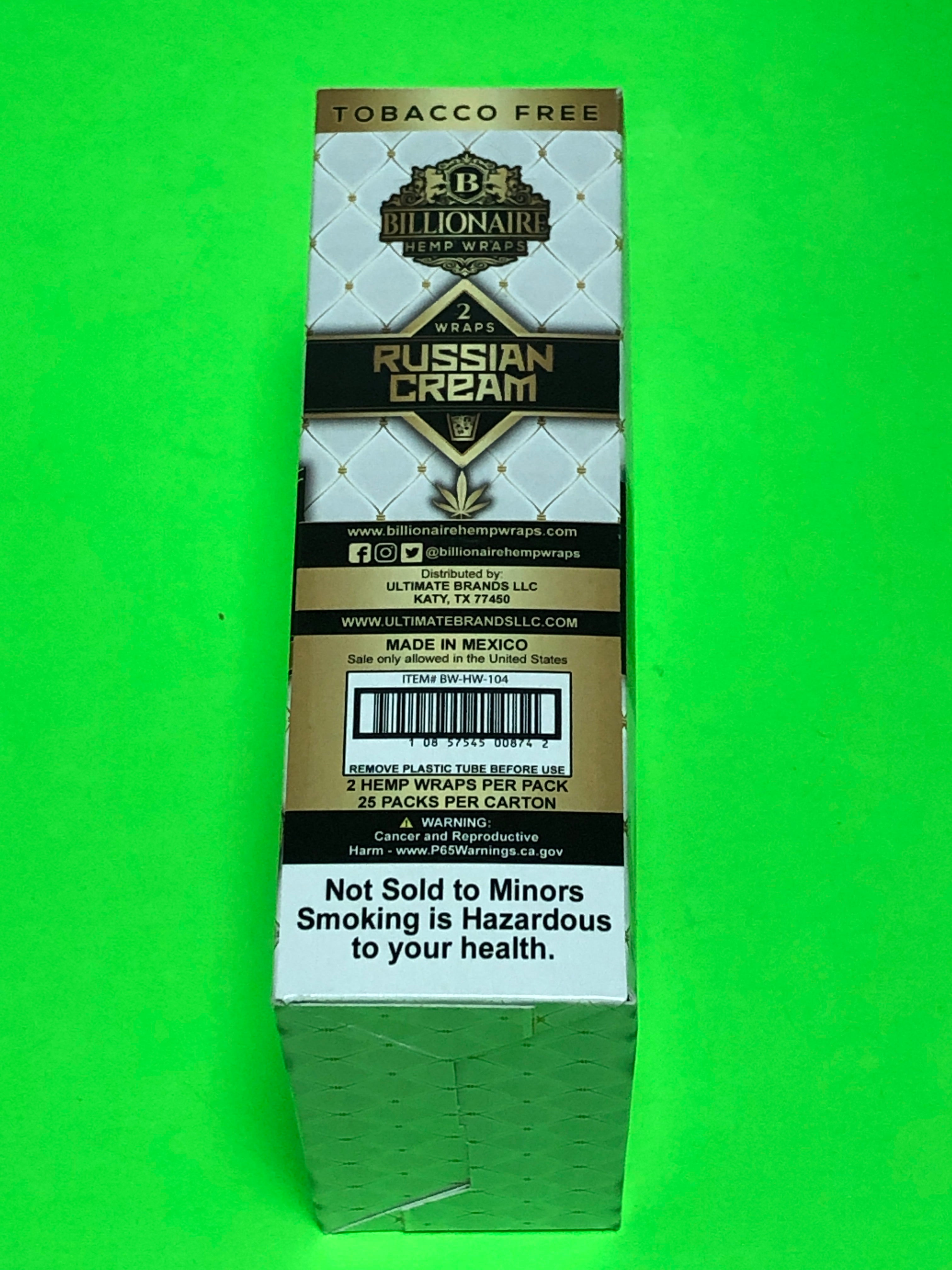 FREE GIFTS??IF U BUY Billionaire Russian Cream 50 High Quality Hemp Wraps 25 Packs