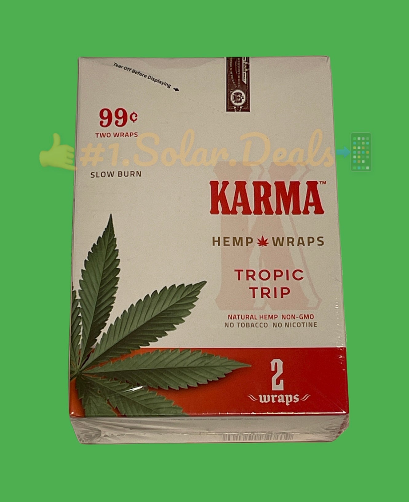 FREE GIFTS??Karma Tropic Trip 50 High Quality Natural Hemp Wraps 25 pks No??Tobacco Full??