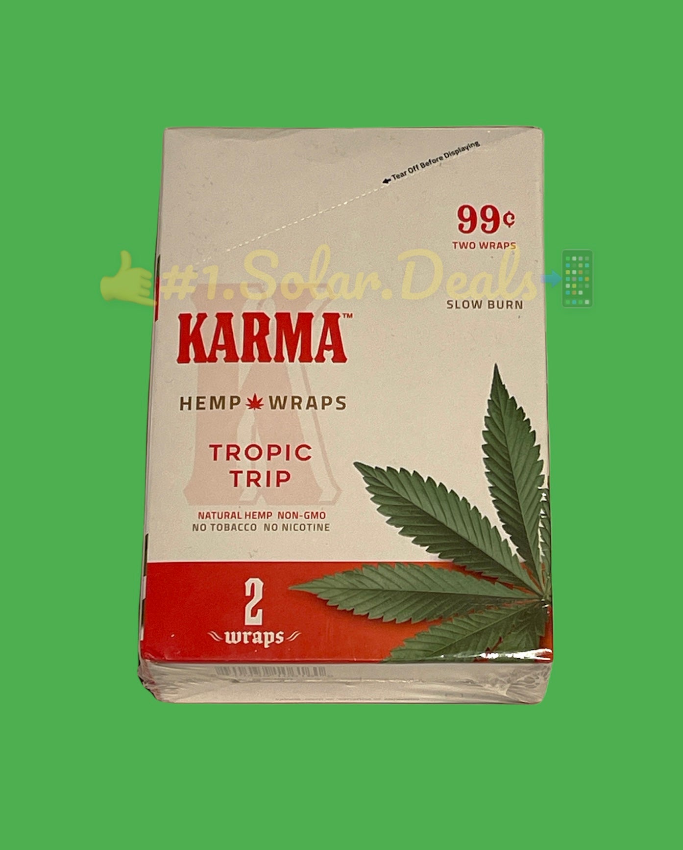 FREE GIFTS??Karma Tropic Trip 50 High Quality Natural Hemp Wraps 25 pks No??Tobacco Full??