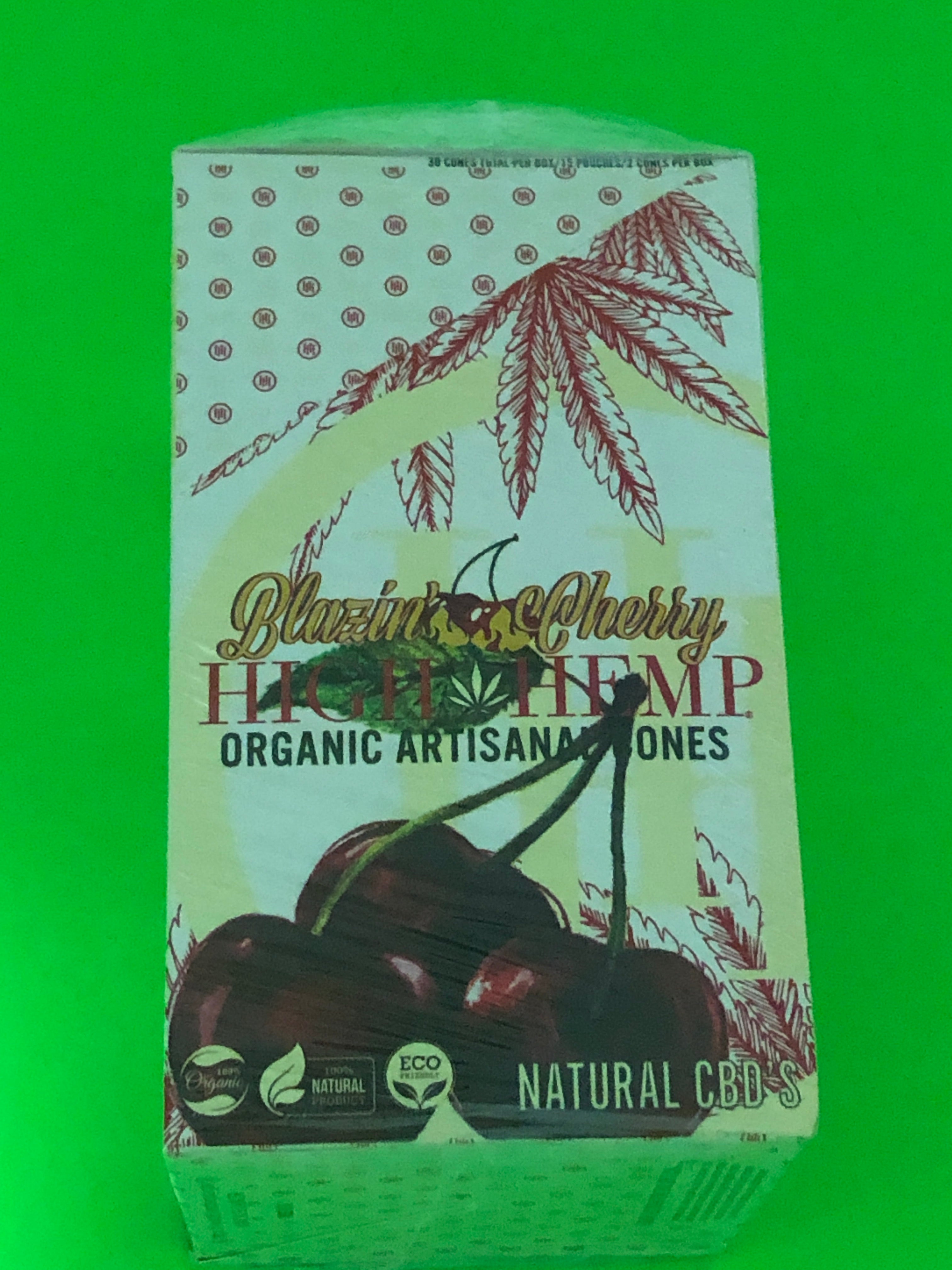 FREE GIFTS??+High Hemp Blazin??Cherry 30 Cones Organic Artisanal Natural 15 Packs Full??