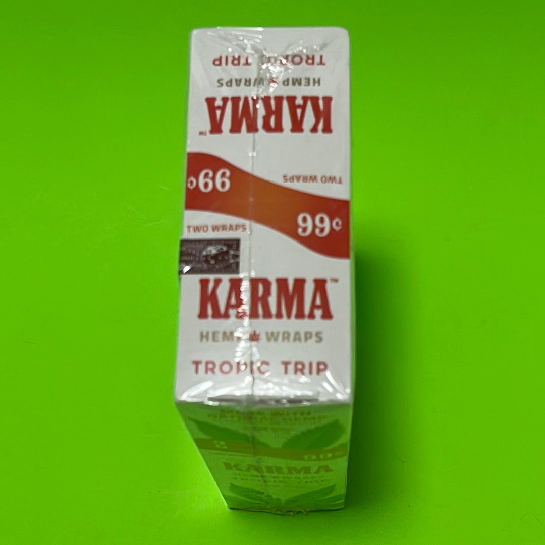 FREE GIFTS??Karma Tropic Trip 50 High Quality Natural Hemp Wraps 25 pks No??Tobacco Full??