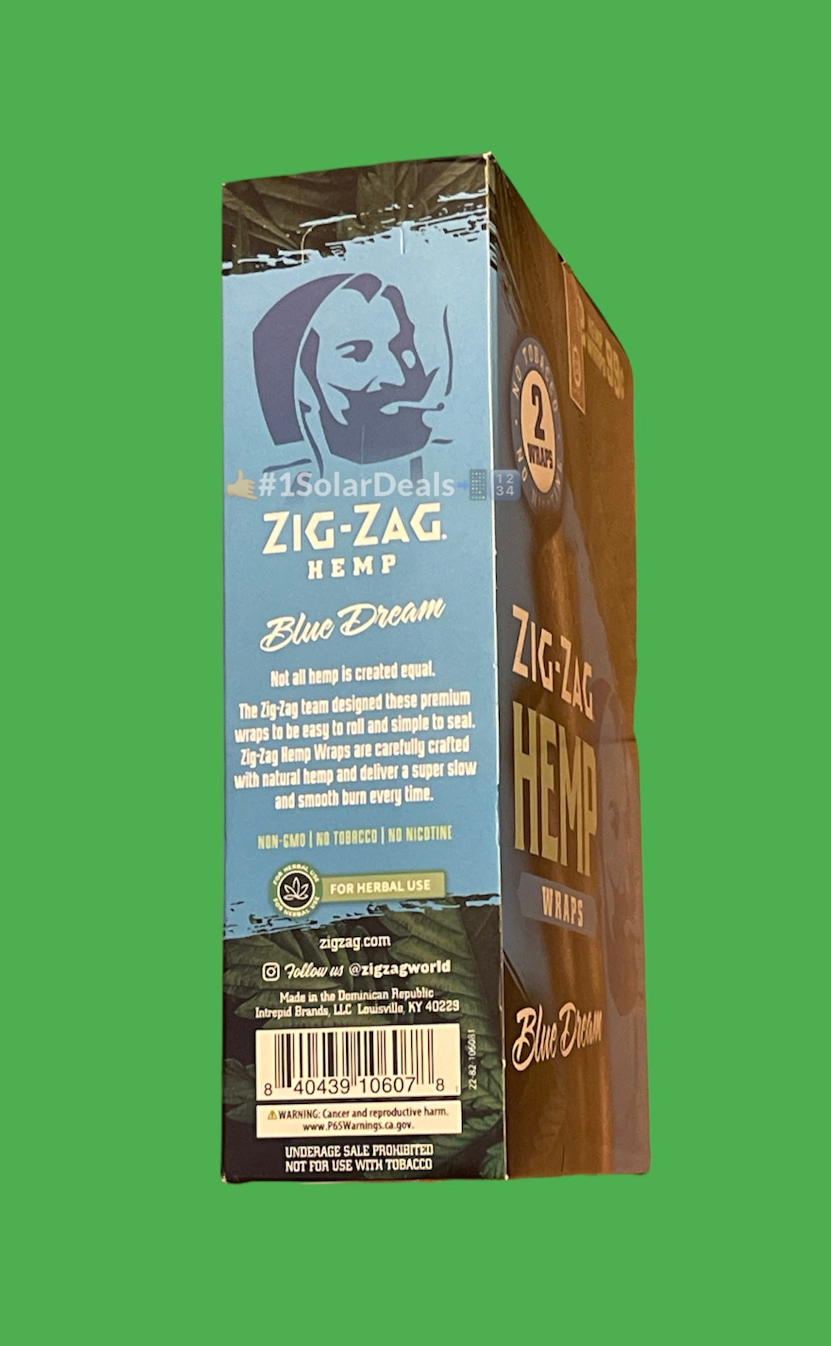 FREE GIFTS??Zig Zag Hemp Wraps Blue Dream??????50 High Quality Natural Hemp Wraps 25 pks No??Tobacco Full??