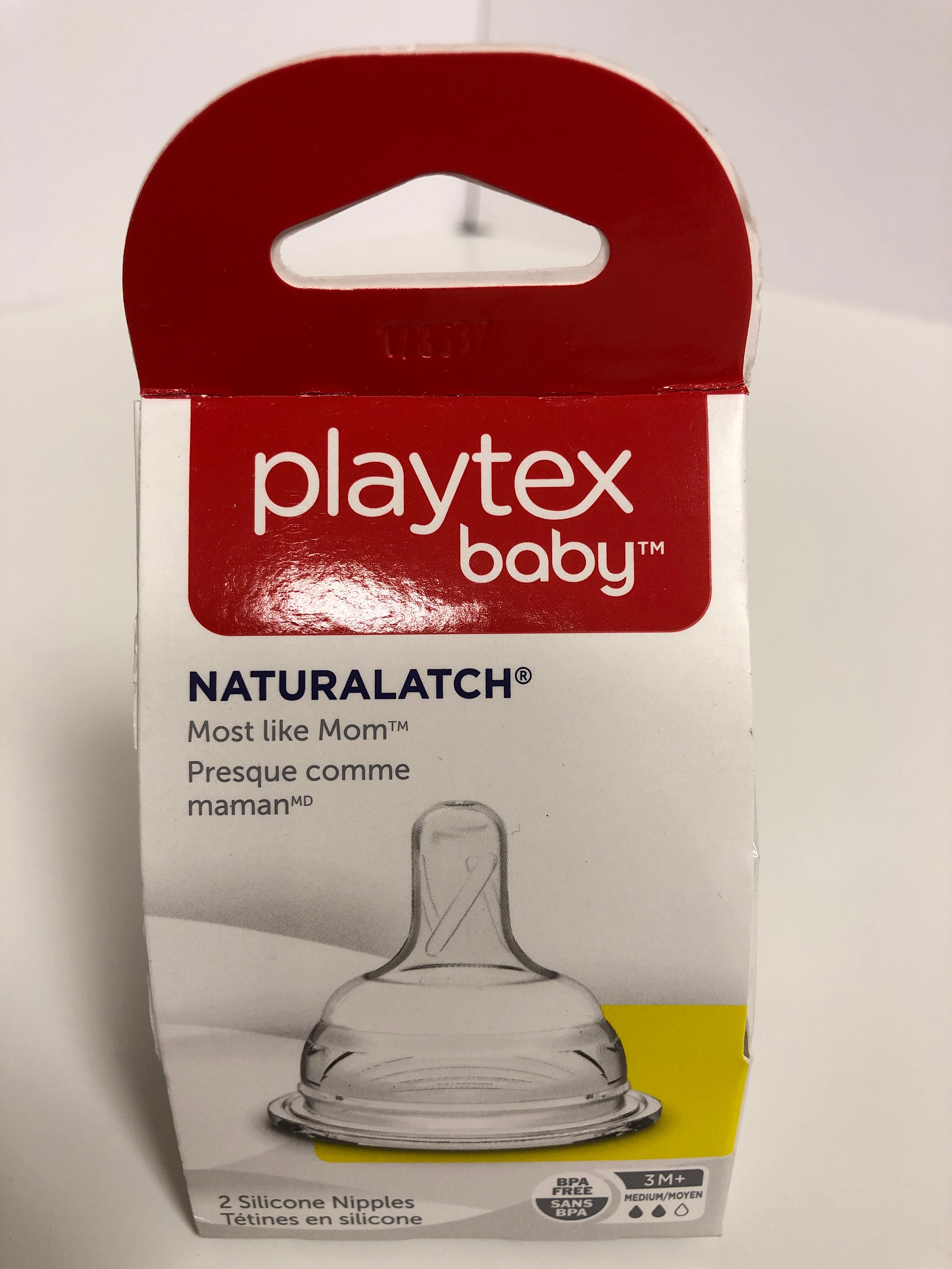 Playtex Baby Naturalatch 2 Silicone Nipples Like Mom BPA Free 3M+ Medium