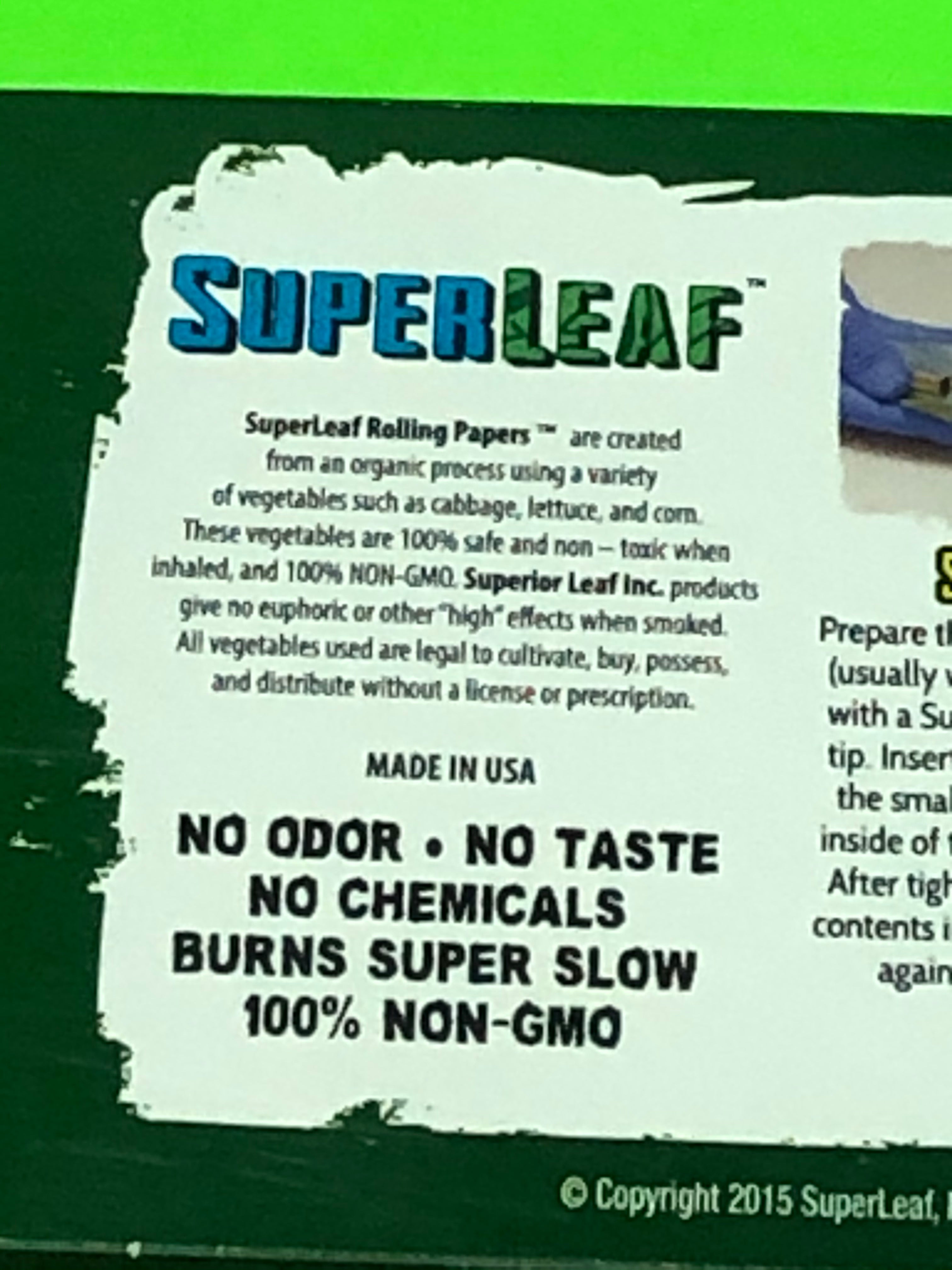 FREE GIFTS??Super Leaf 100 High Quality Natural Vegetable Leaves Wraps 50pks Rolling Papers