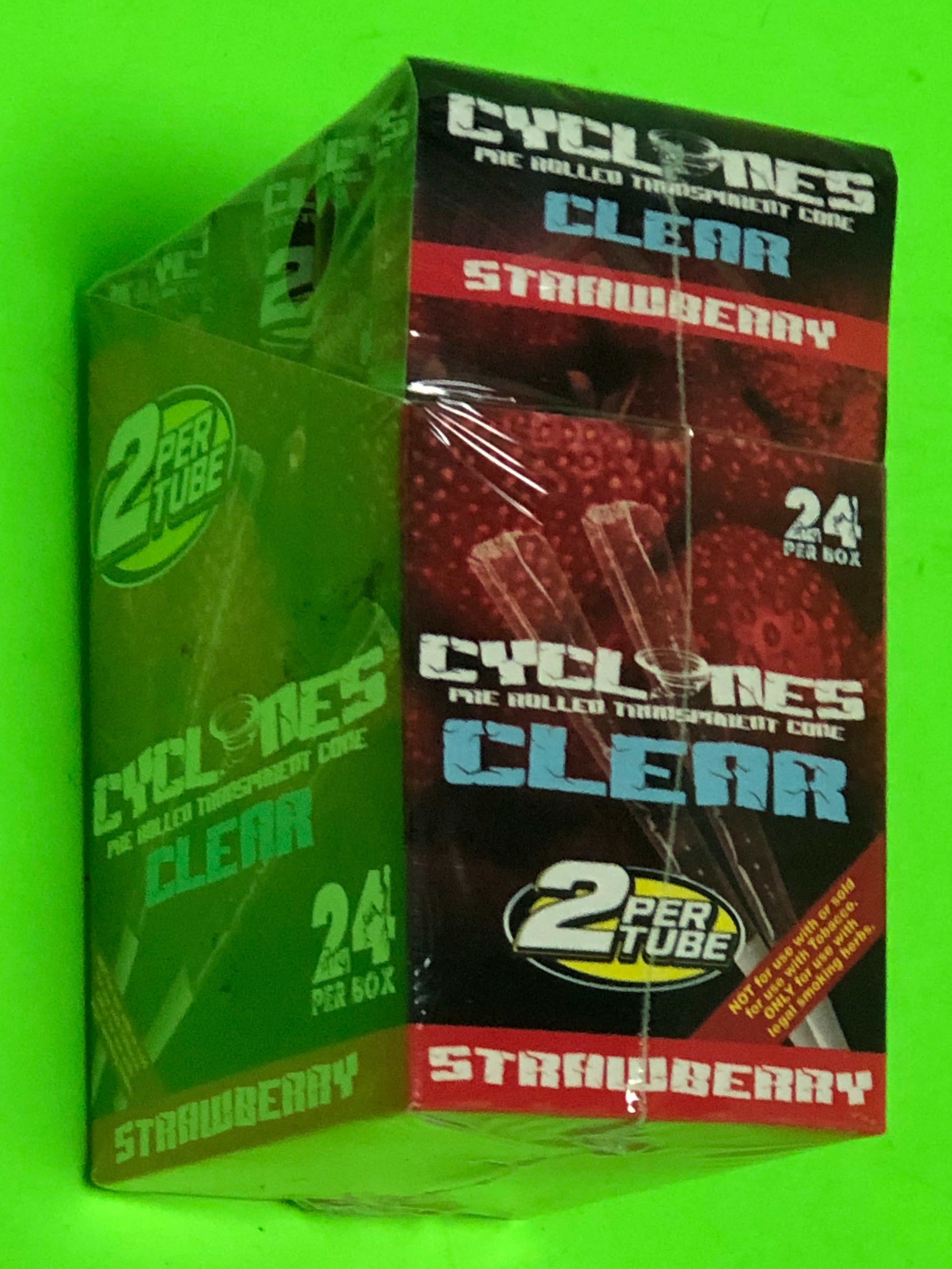 Free Gifts??IF U BUY Cyclones Clear Strawberry??Pre Rolled Transparent Cone 24 in Box??2 per Tube