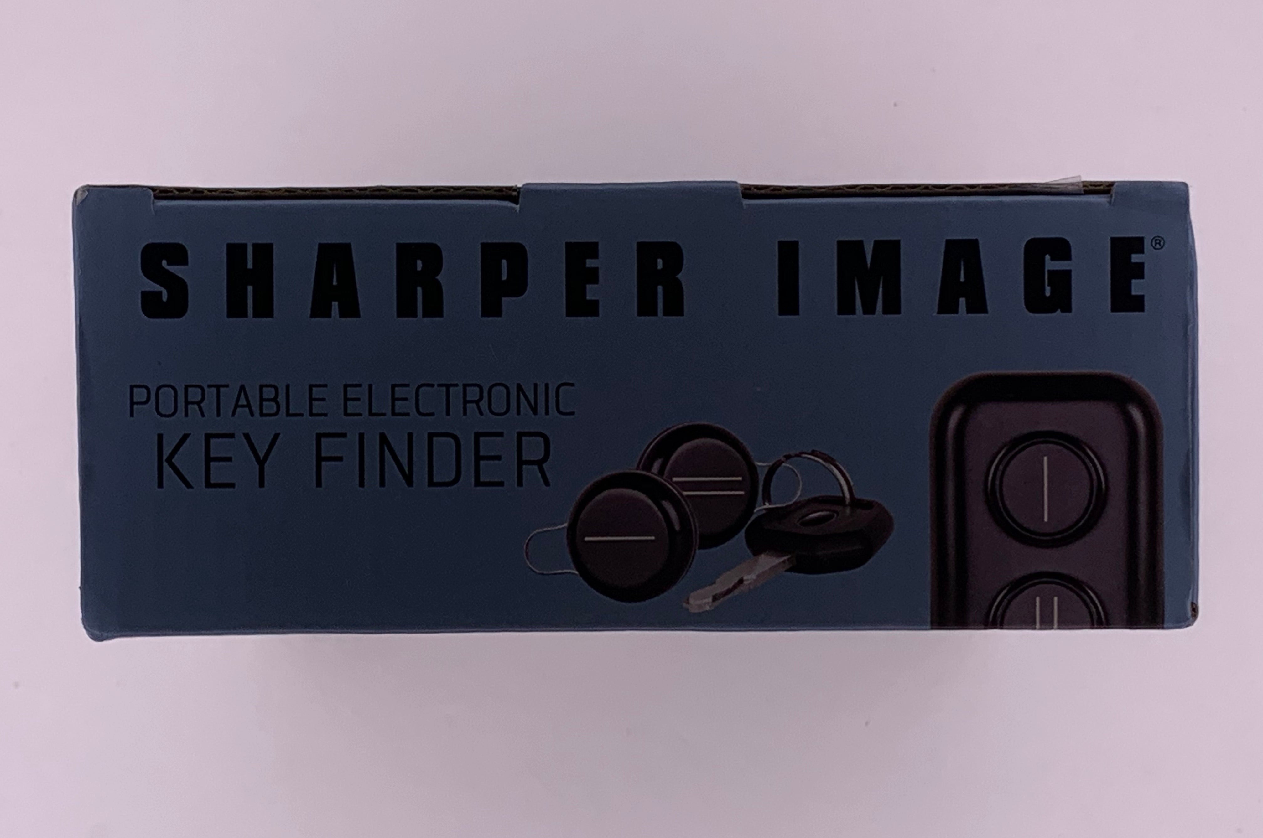 Sharper Image Portable Electronic Key Finder 45 Foot Range Black Two Fobs Wireless Alarm