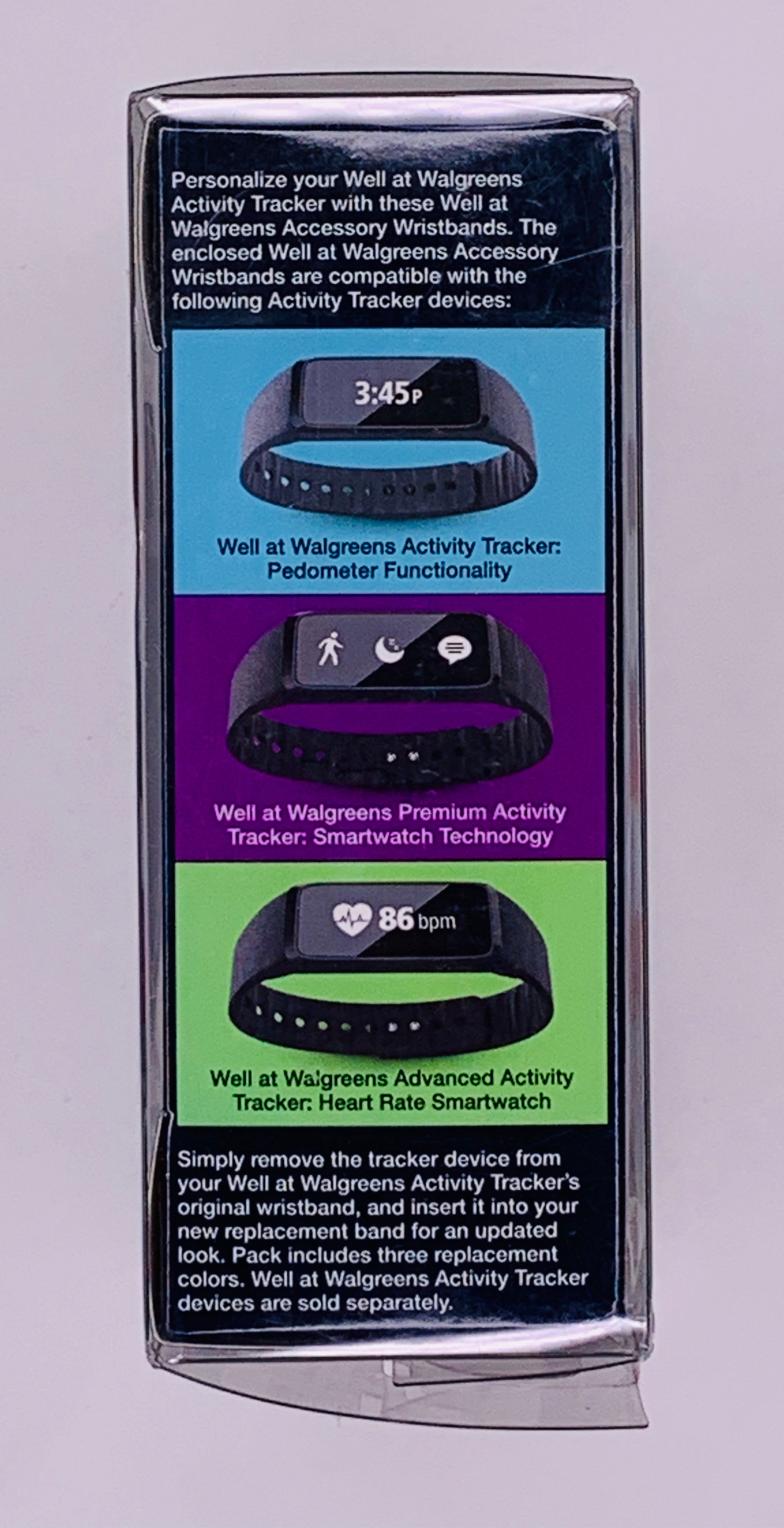 Walgreens 3 Activity Accessory Wristbands Purple Red Blue Gray