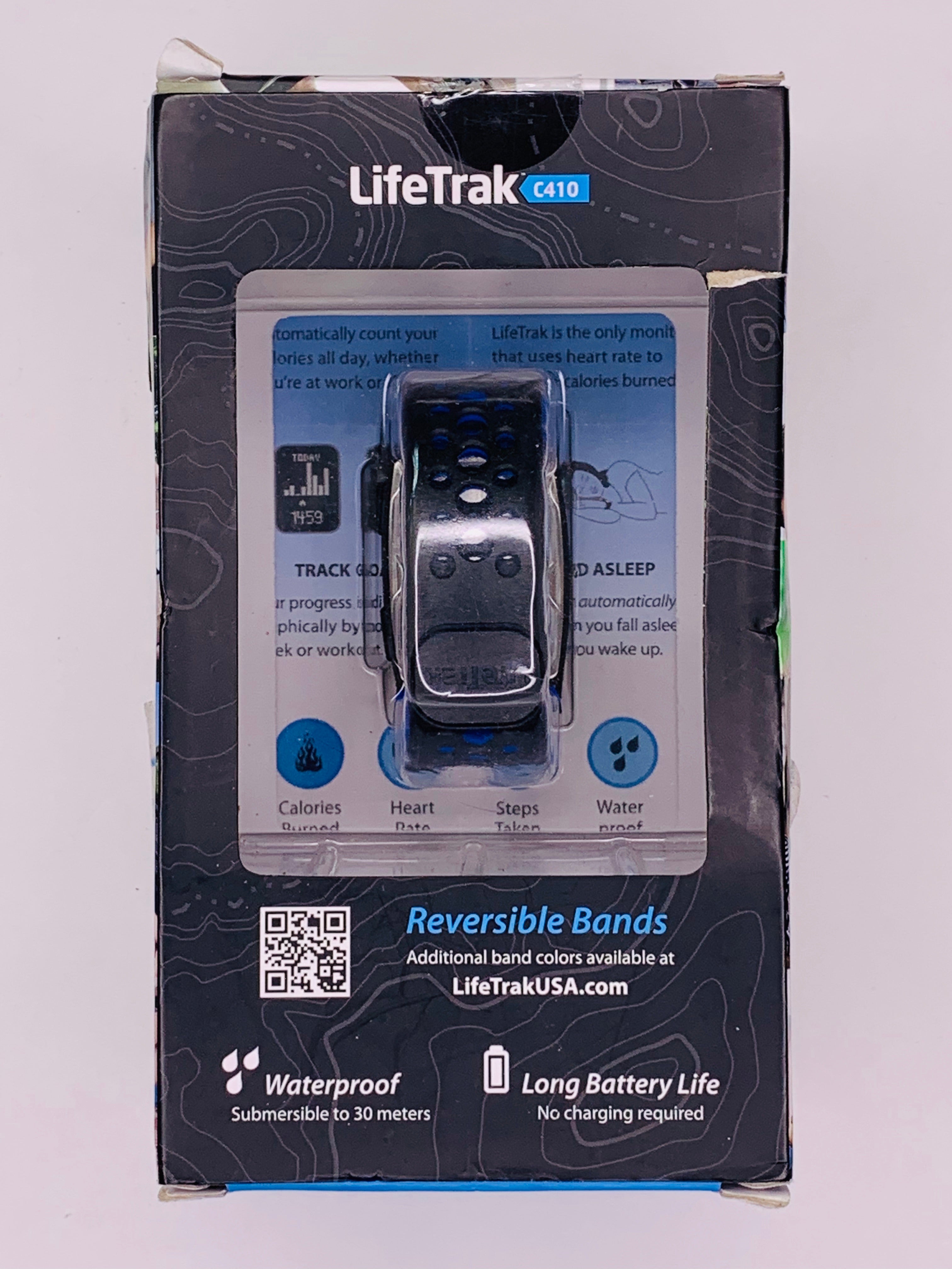 LifeTrak C410 Reversible Bands Long Battery Life Waterproof 30 Meters Fitness Activity Tracker Heart