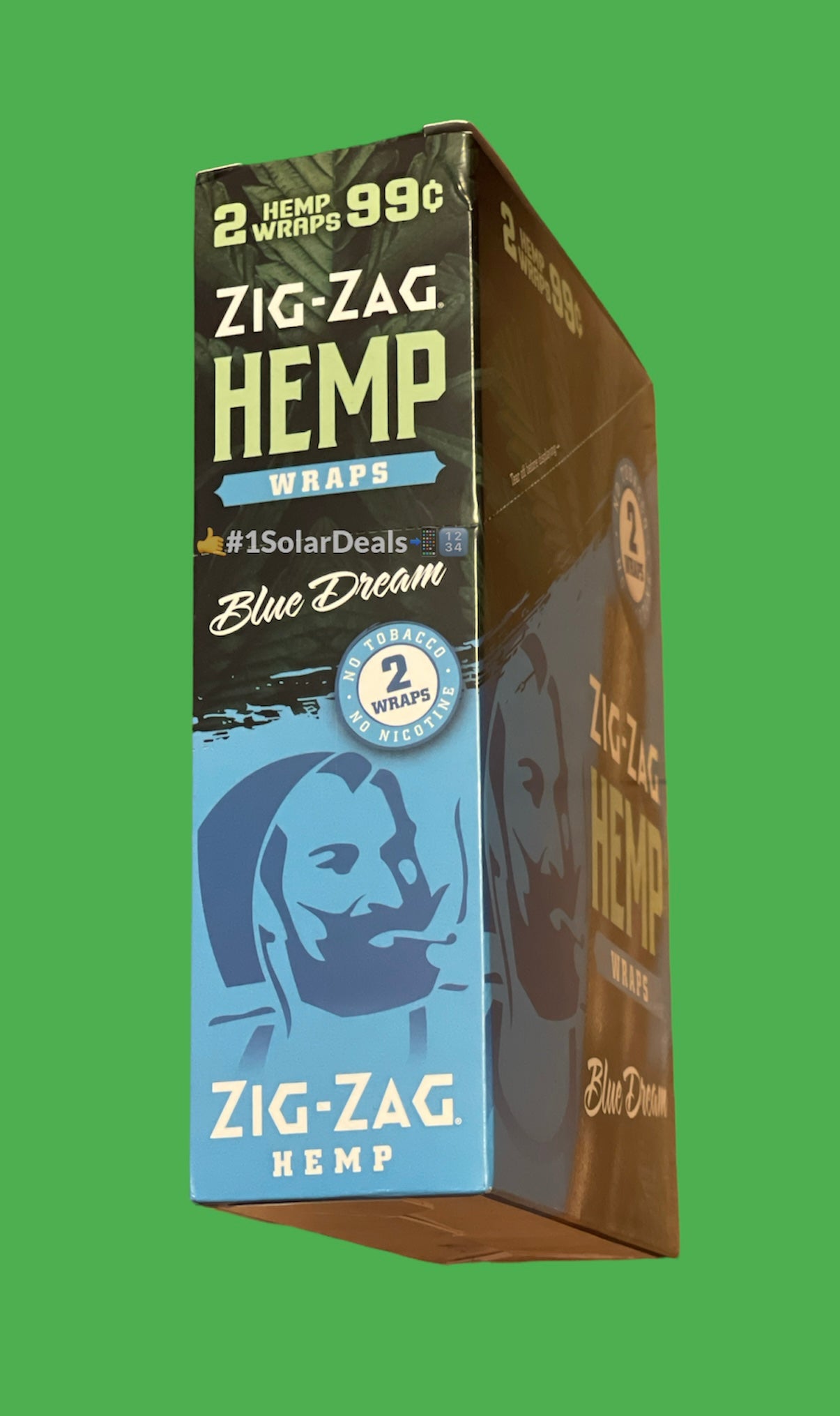 FREE GIFTS??Zig Zag Hemp Wraps Blue Dream??????50 High Quality Natural Hemp Wraps 25 pks No??Tobacco Full??