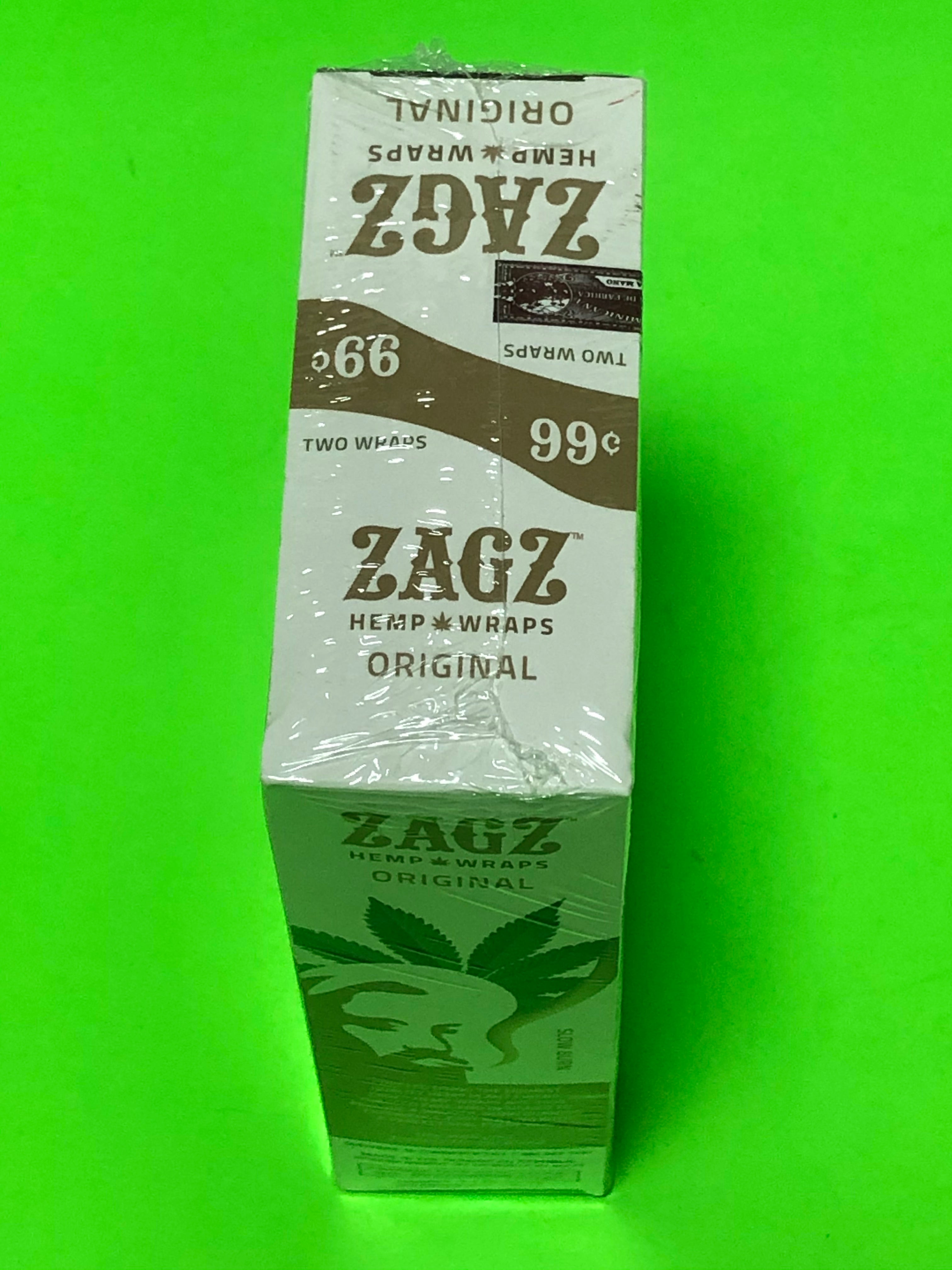 FREE GIFTS??Zagz Original 50 High Quality Natural Hemp Wraps 25 pks No??Tobacco Full??