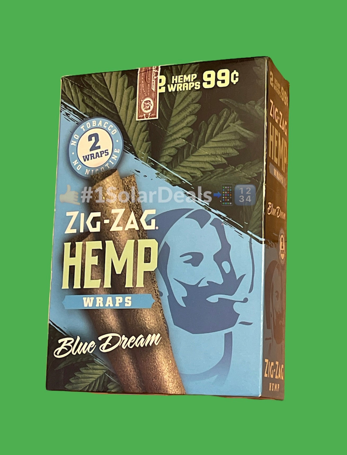 FREE GIFTS??Zig Zag Hemp Wraps Blue Dream??????50 High Quality Natural Hemp Wraps 25 pks No??Tobacco Full??