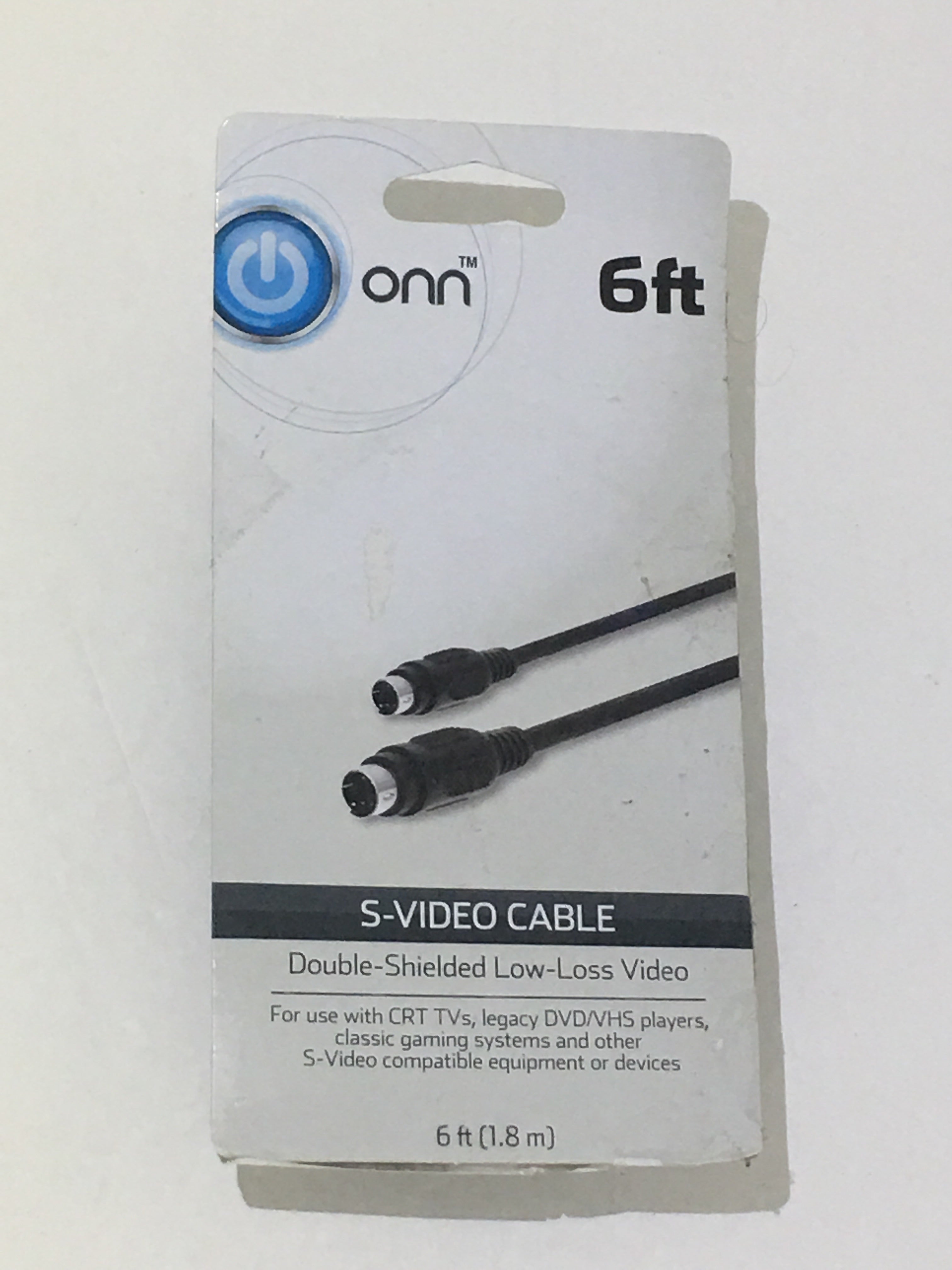 Onn S-Video Cable 6ft CRT TV DVD/VHS Players Classic Gaming Systems Equipment Devices