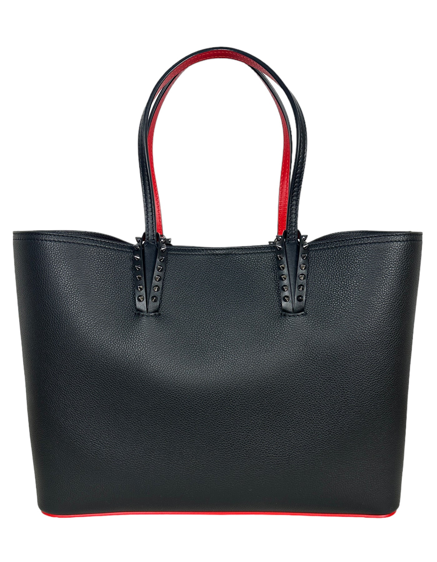 Christian Louboutin Black Calfskin Empire Spikes East West Cabata Tote Bag