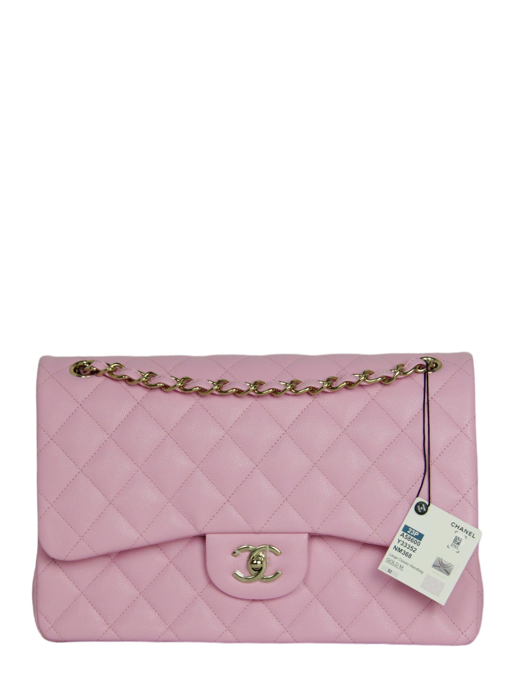 Chanel Lilac Caviar Leather Quilted Classic Double Flap Jumbo Bag