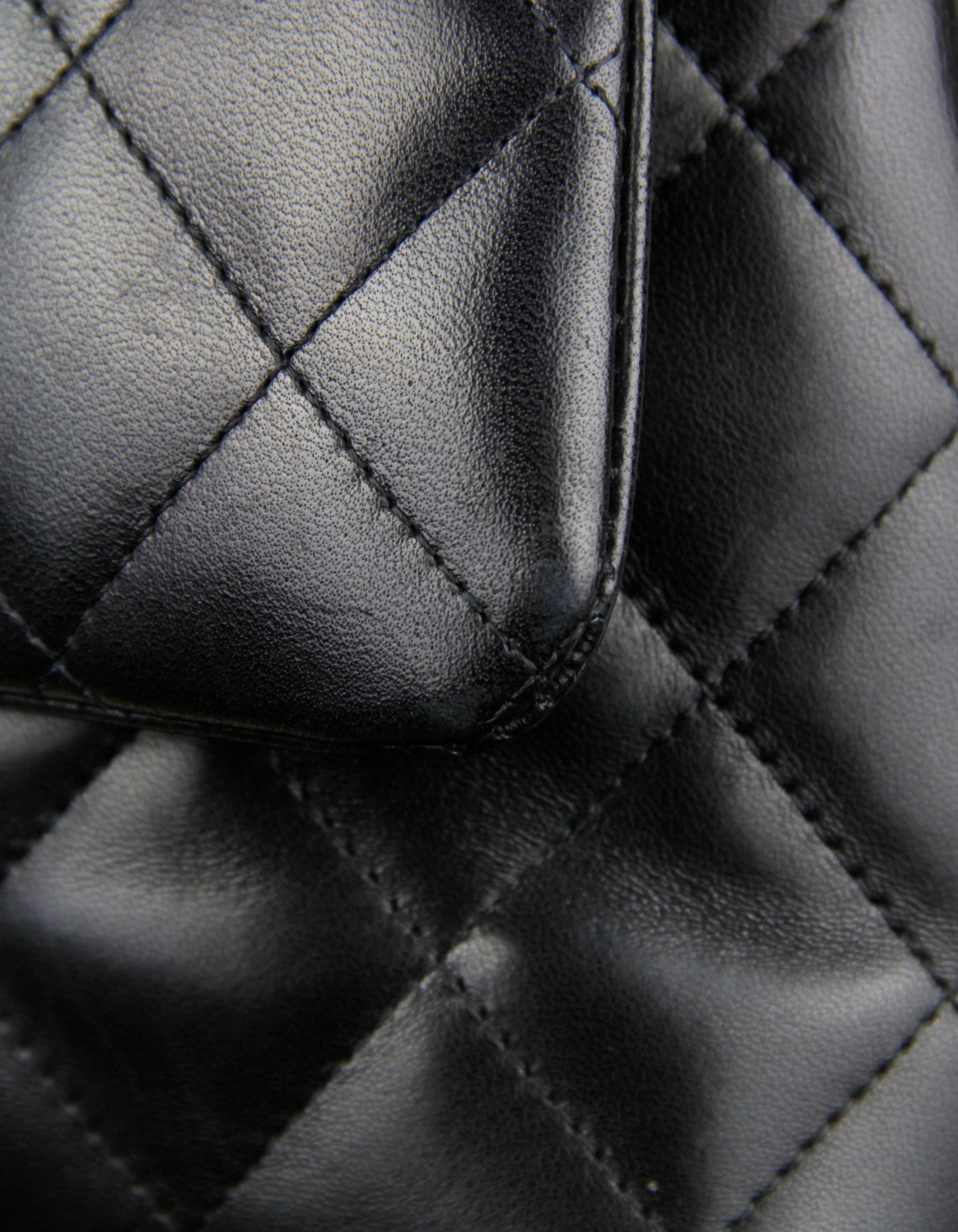 Chanel Black Lambskin Leather Kelly Style Classic Bag