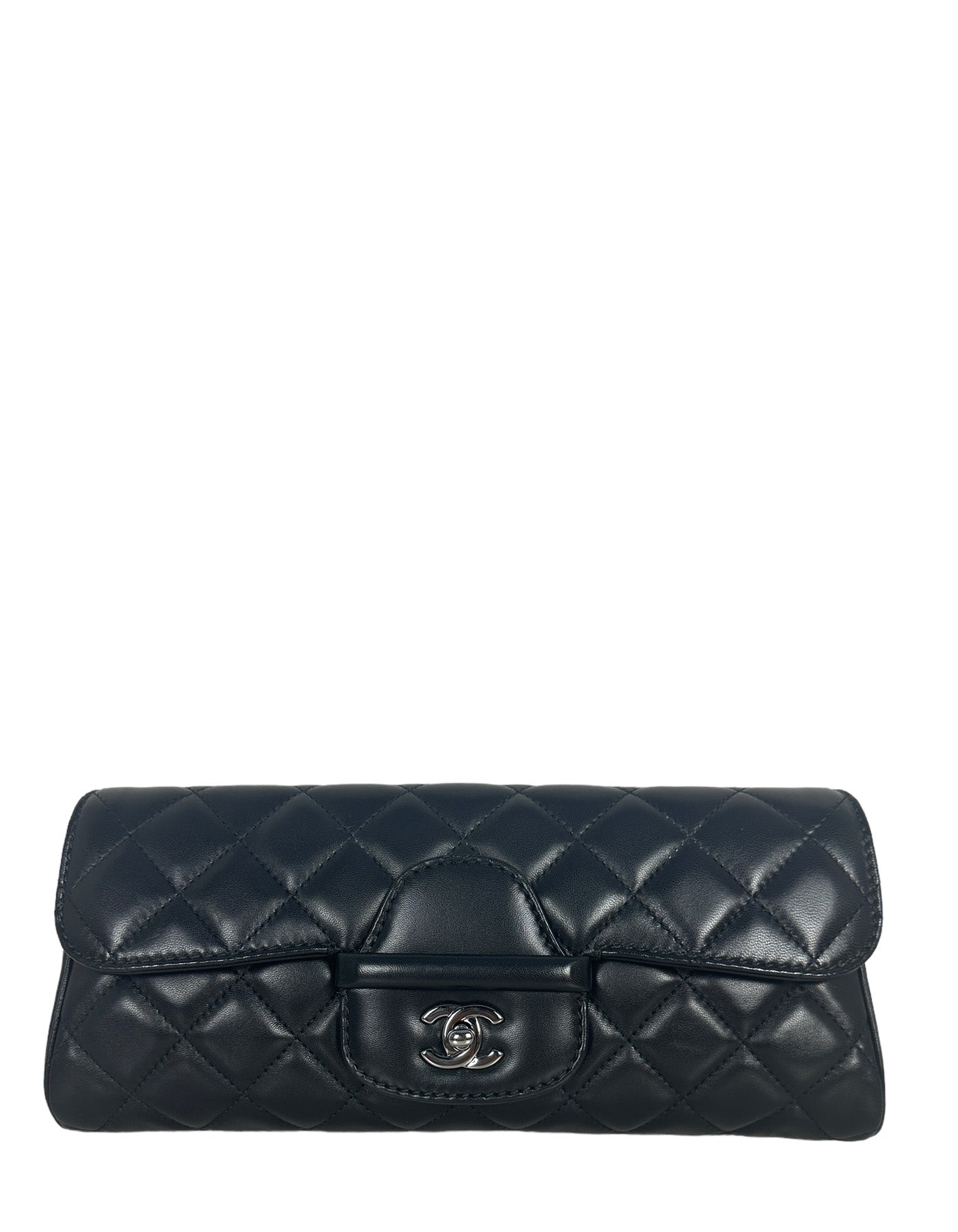 Chanel Black Lambskin CC Twistlock Clutch Bag