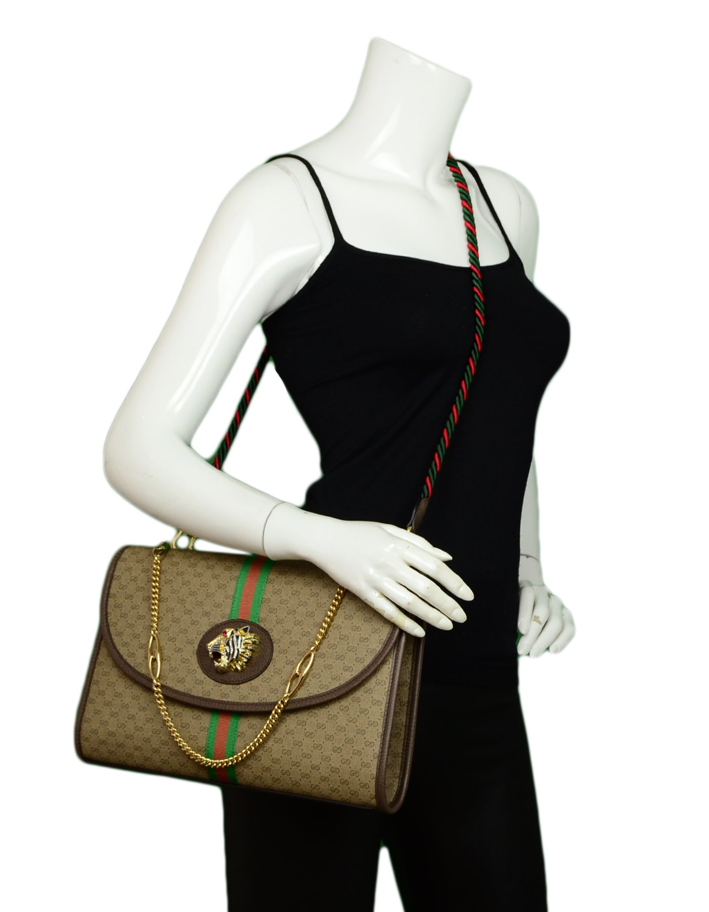 Gucci Monogram Web Medium Rajah Shoulder/Crossbody Bag