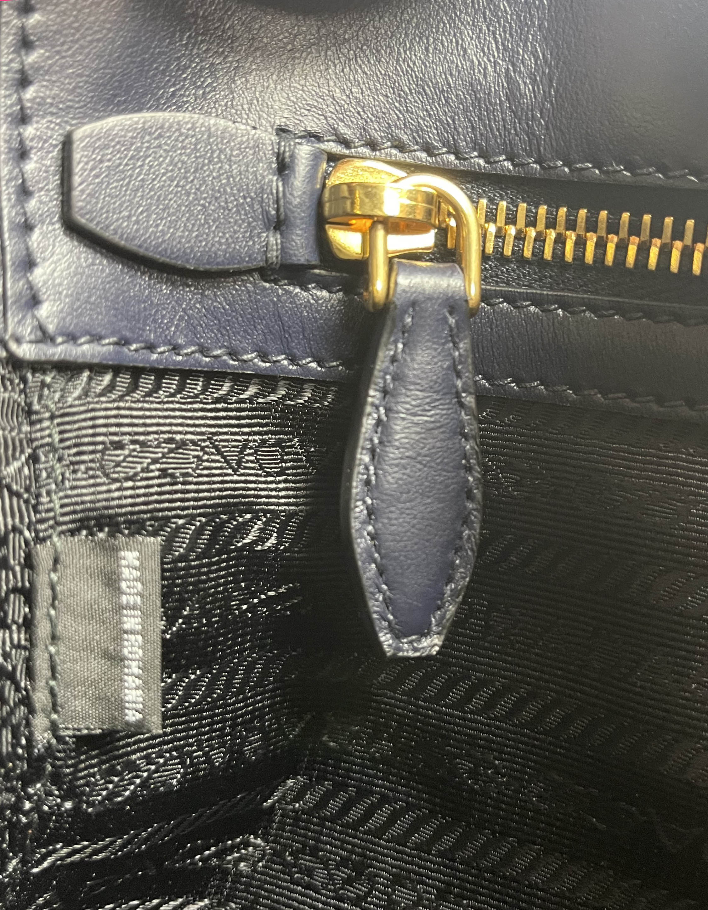 Prada Blue Saffiano Small Top Handle Crossbody Bag 1BA113