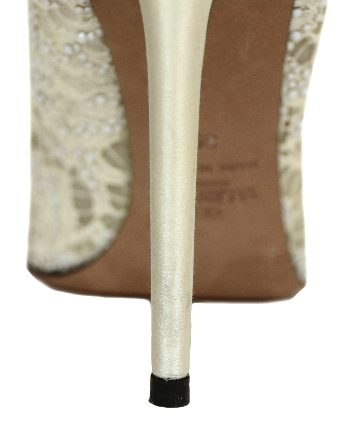 Valentino White Lace/Crystal Point Toe Pumps sz 39 rt. $1,695