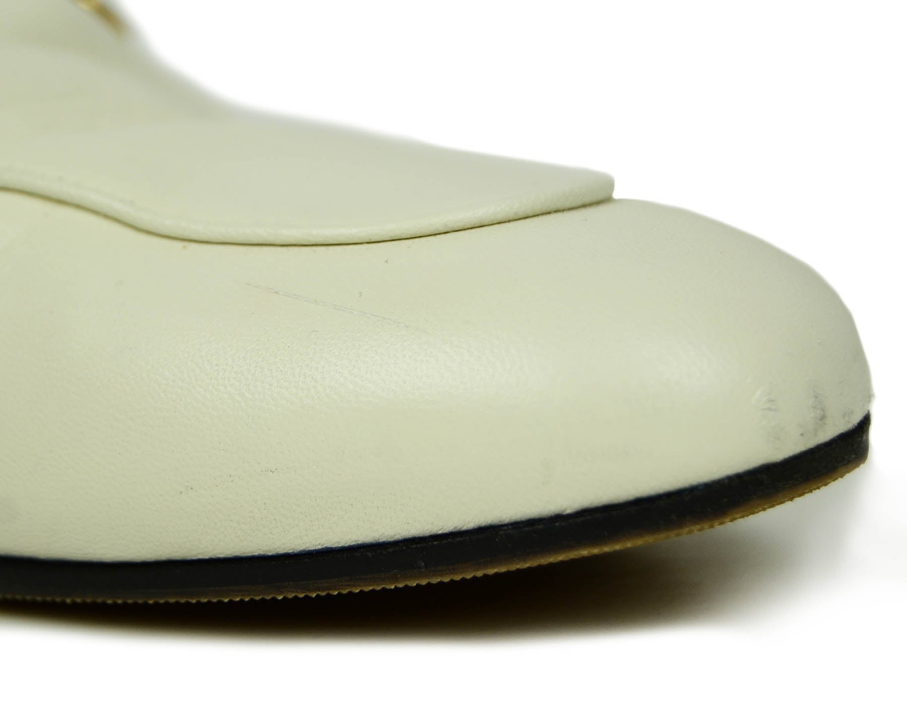 Gucci White Princetown Loafer Mules sz 39.5