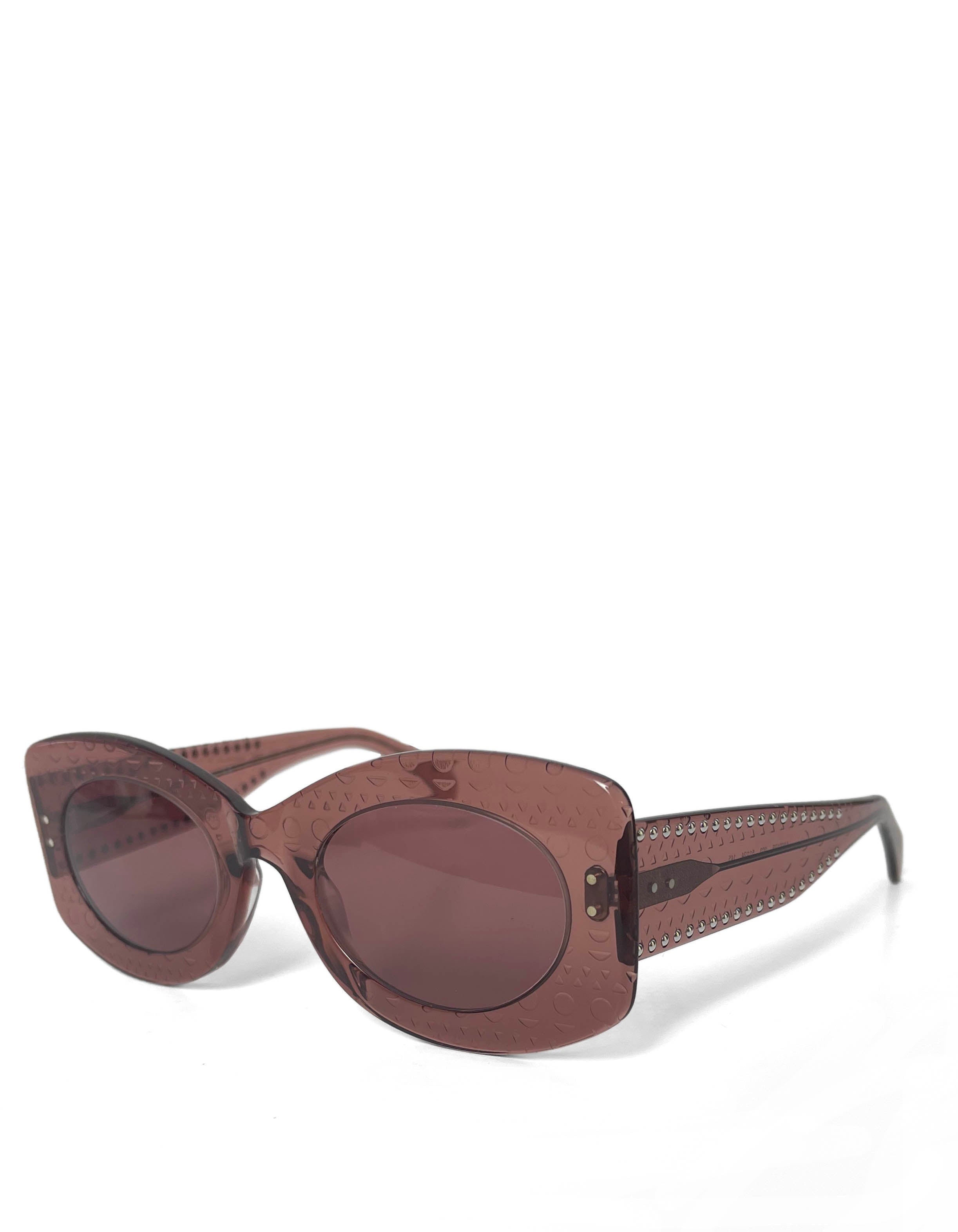 Alaia 2020 Nude Acetate AA0013S Sunglasses w/ Studding