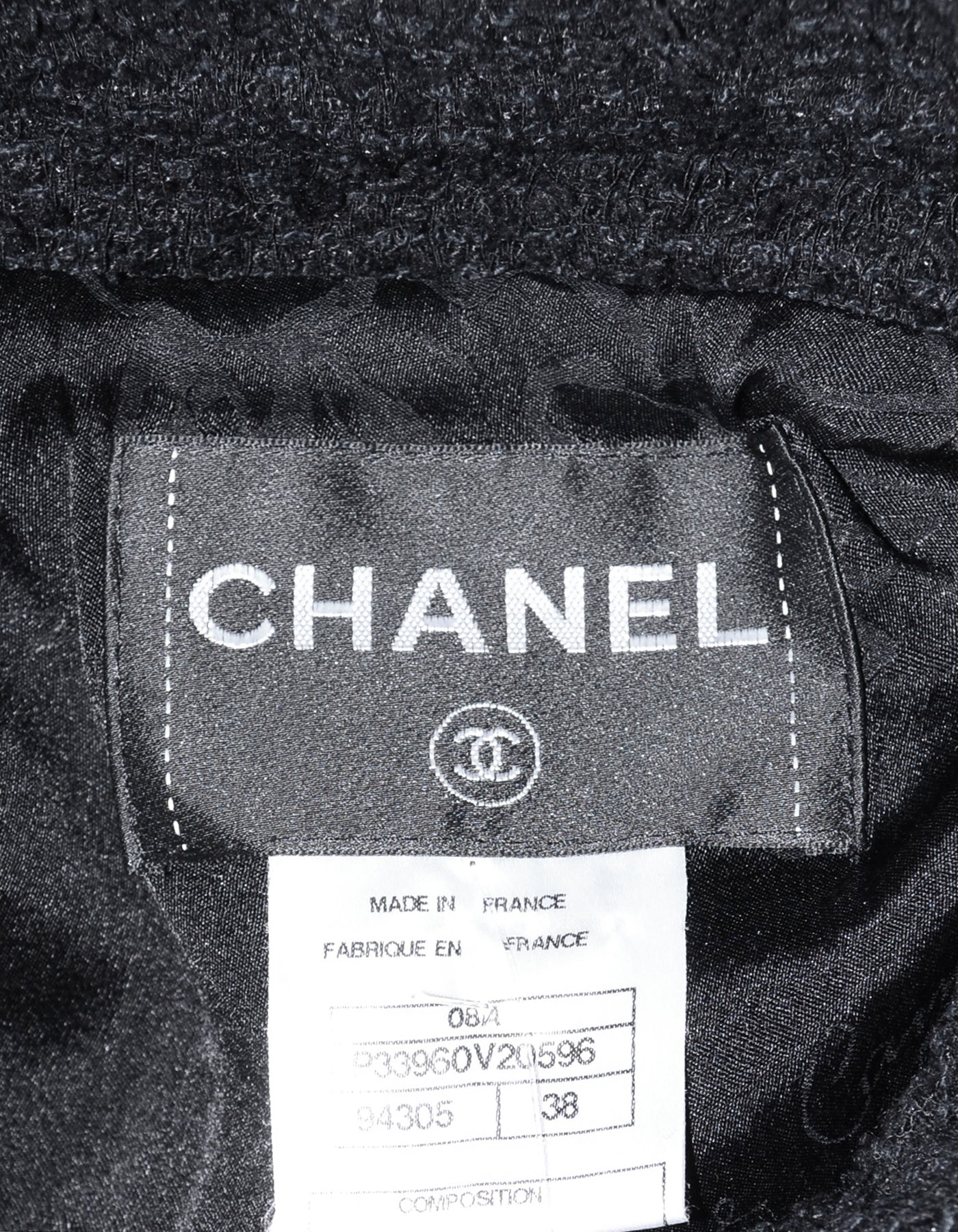 Chanel Black Wool Boucle Vest w/ Fringe sz 38