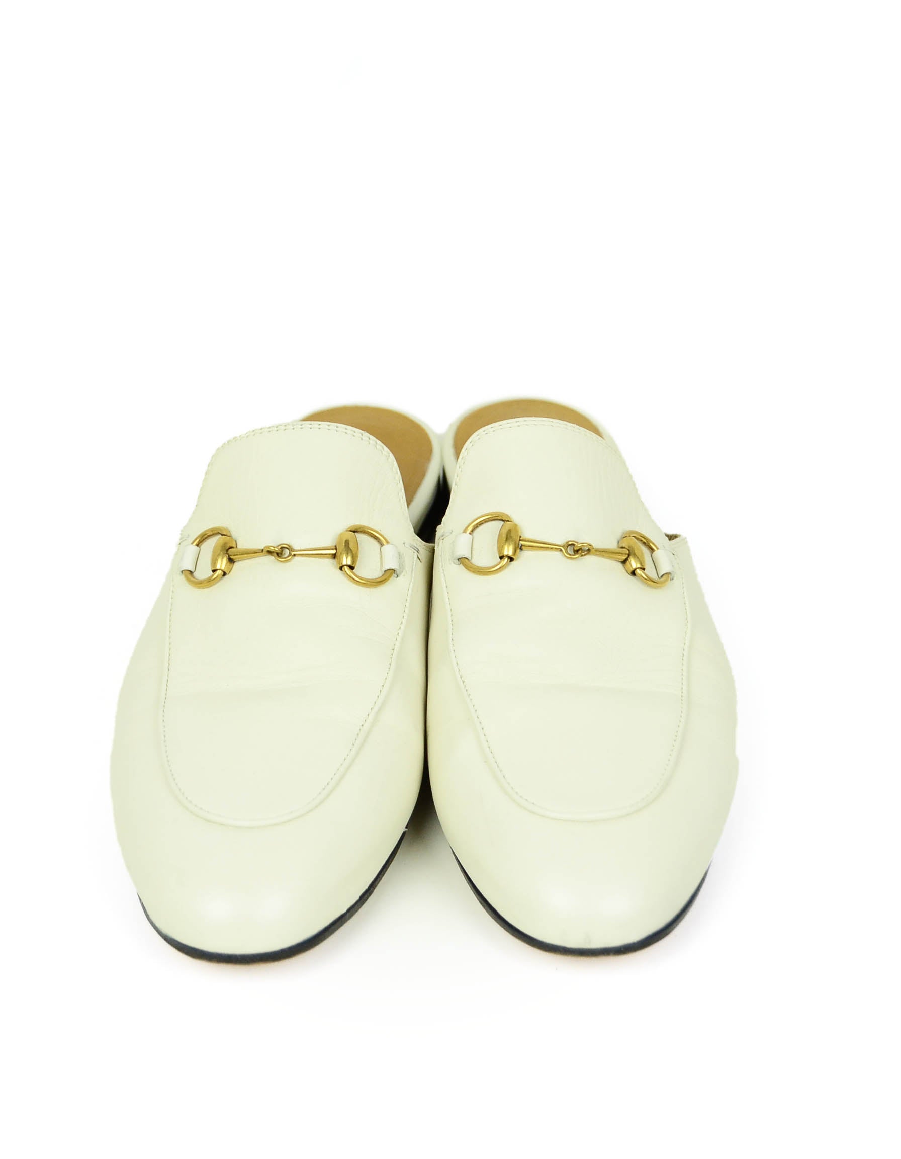 Gucci White Princetown Loafer Mules sz 39.5