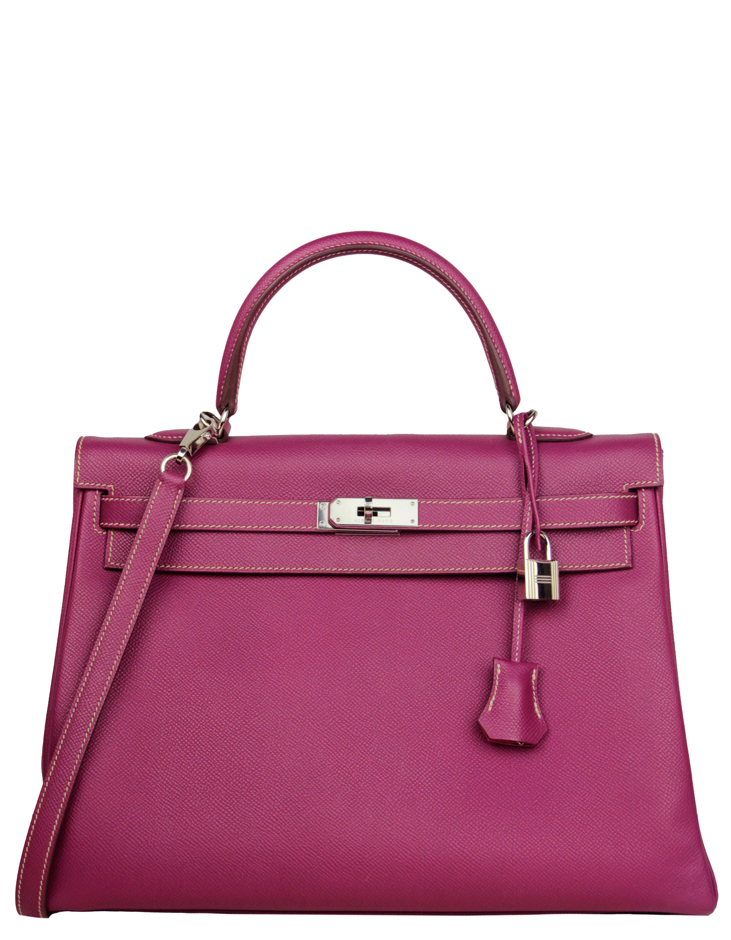 Hermes Tosca/ Rose Tyrien Epsom Leather 35cm Candy Kelly Bag