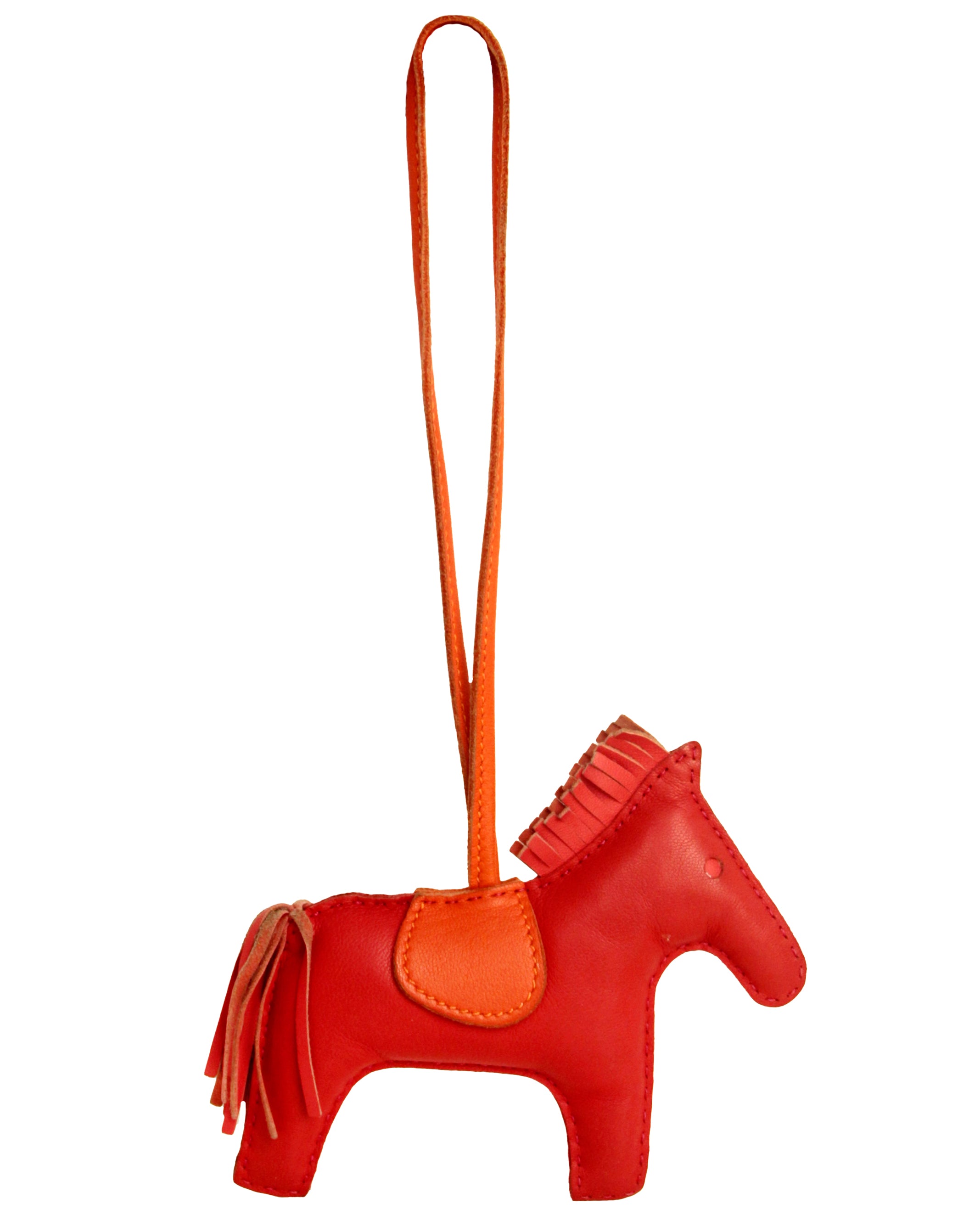 Hermes Red/Orange Rodeo MM Bag Charm