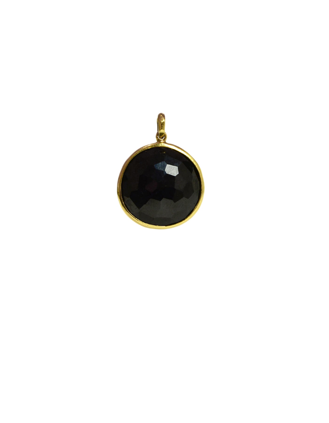 Ippolita Black Onyx Bezel Charm Pendant set in 18K Gold