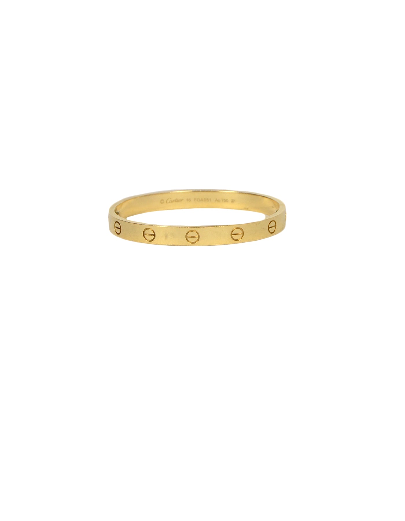 Cartier 18k Yellow Gold LOVE Bracelet sz 16