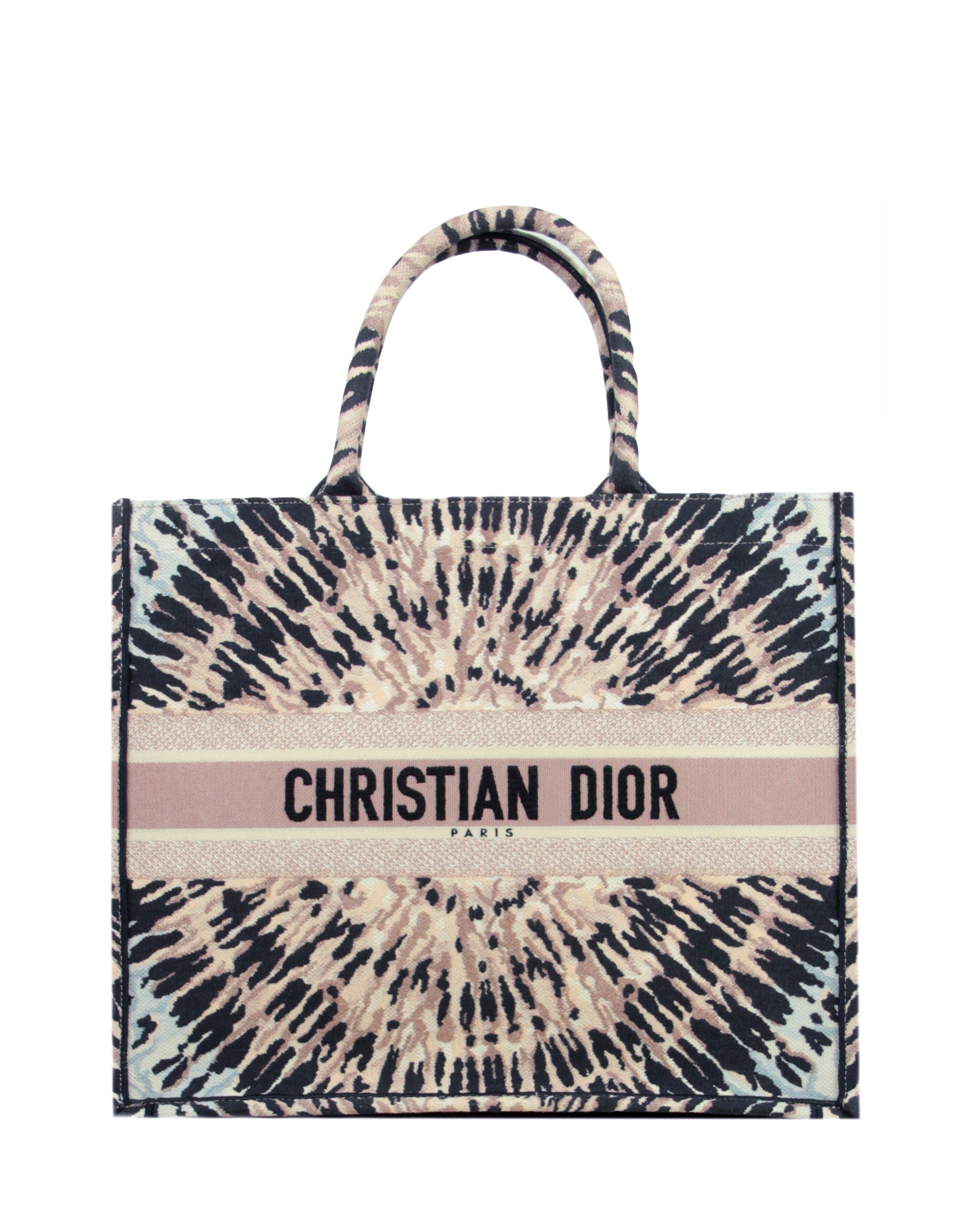 Christian Dior Canvas Embroidered Tie Dye Book Tote Bag