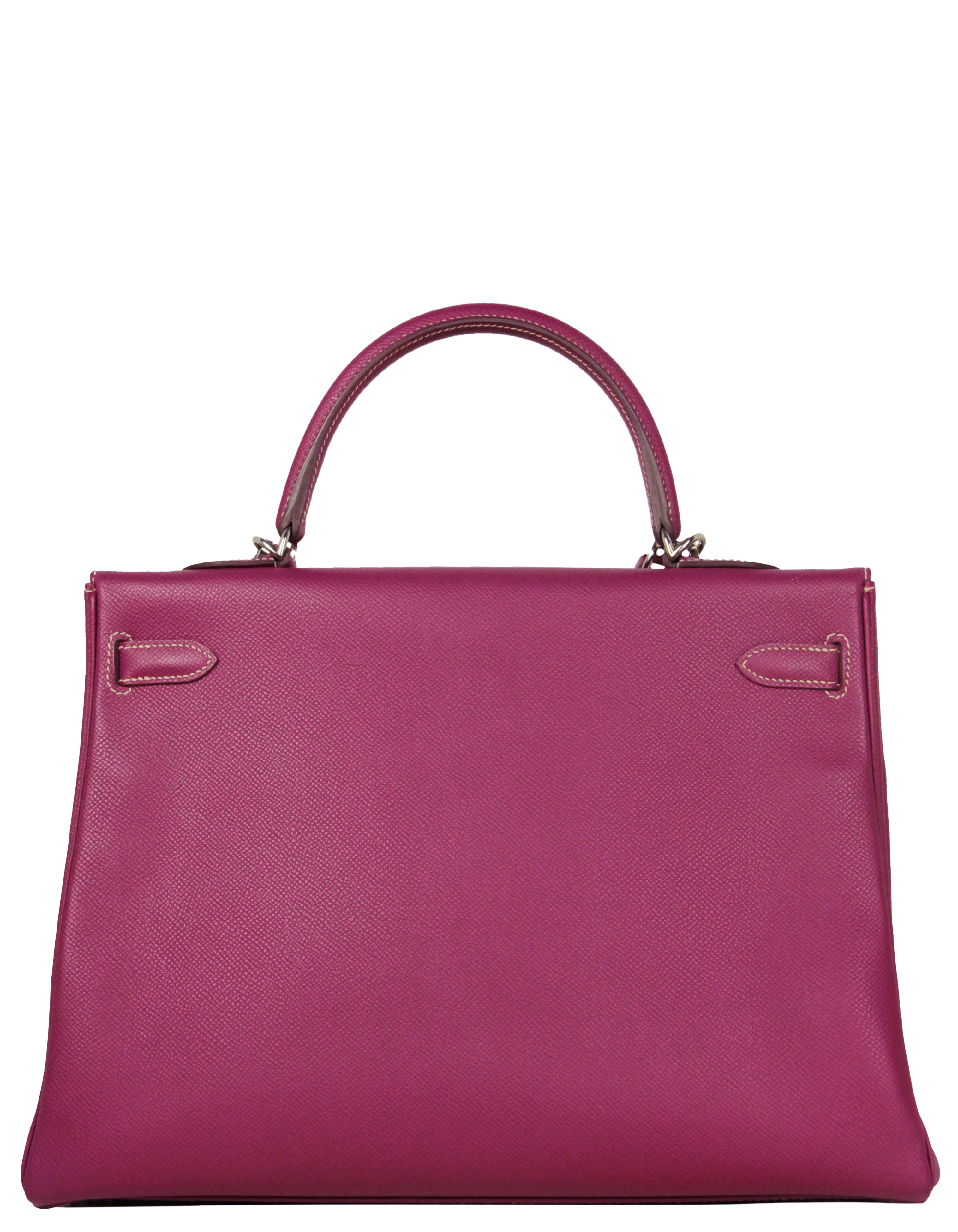 Hermes Tosca/ Rose Tyrien Epsom Leather 35cm Candy Kelly Bag