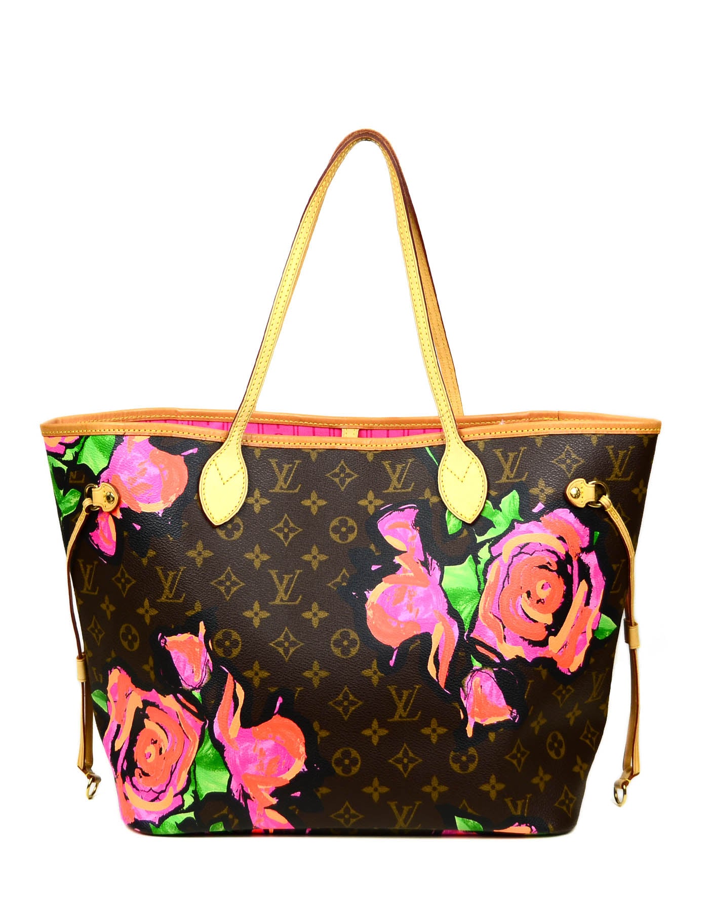 Louis Vuitton X Stephen Sprouse Monogram Roses Neverfull MM Tote Bag