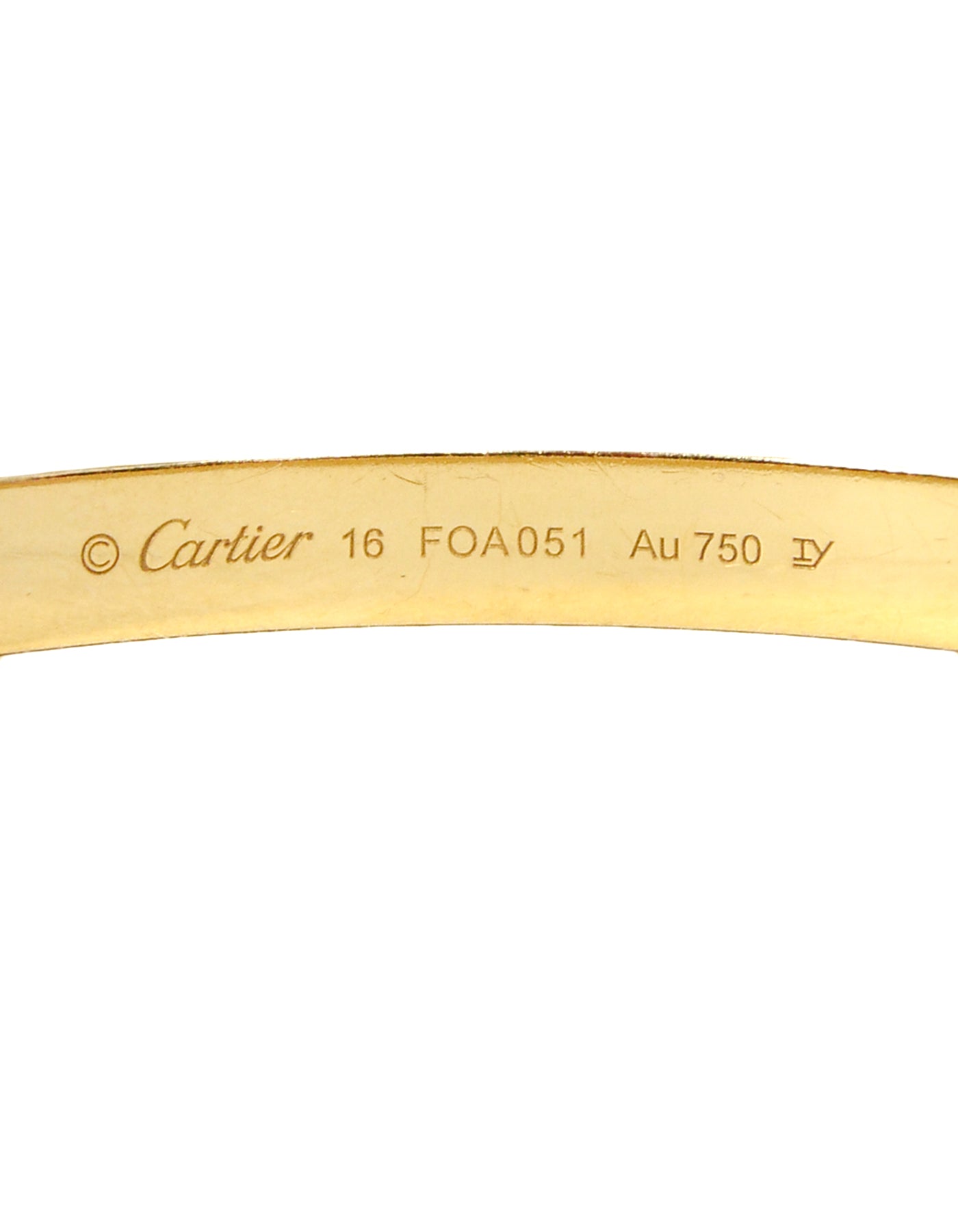 Cartier 18k Yellow Gold LOVE Bracelet sz 16