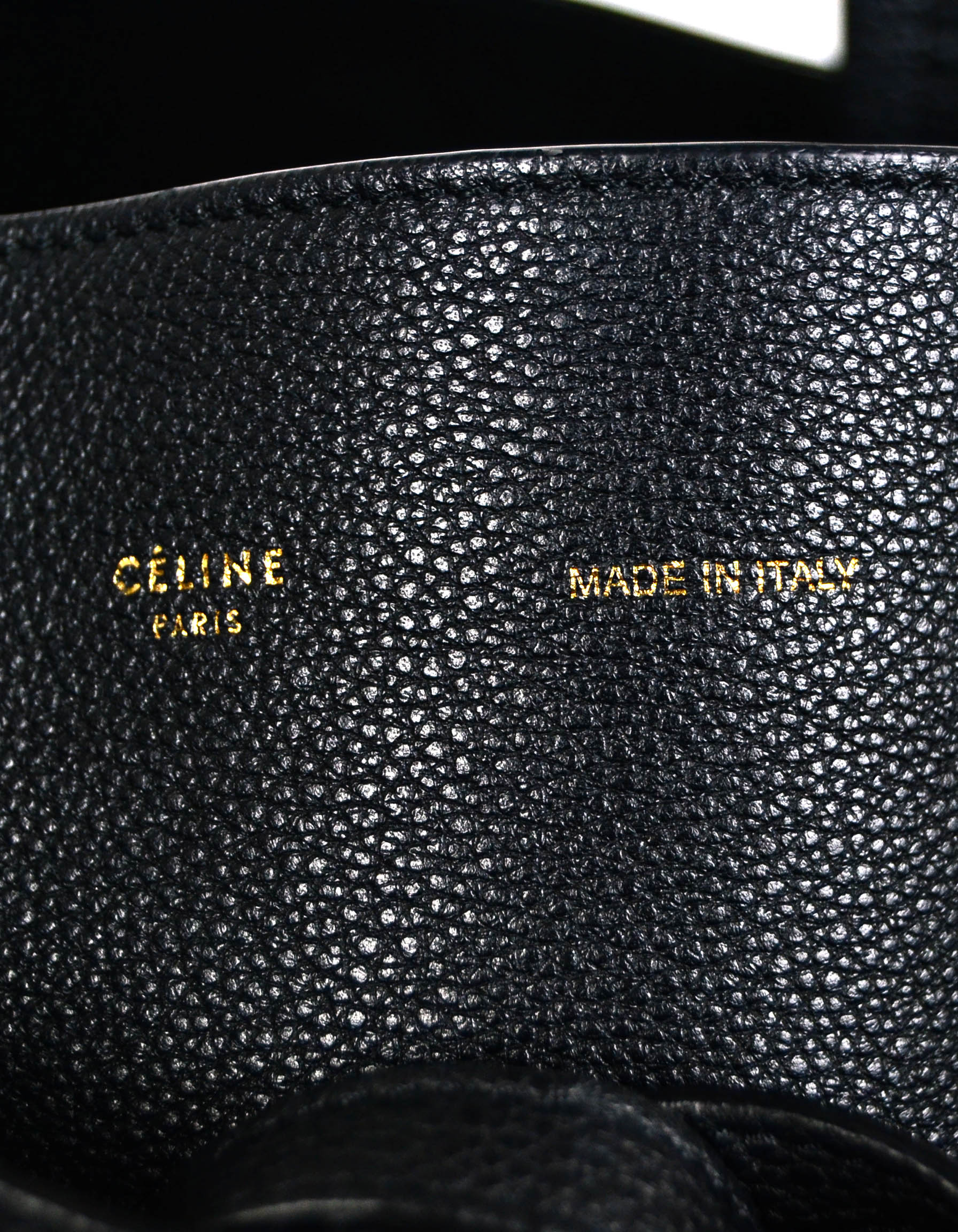 Celine Black Calfskin Leather Small Belt Cabas Phantom Tote Bag