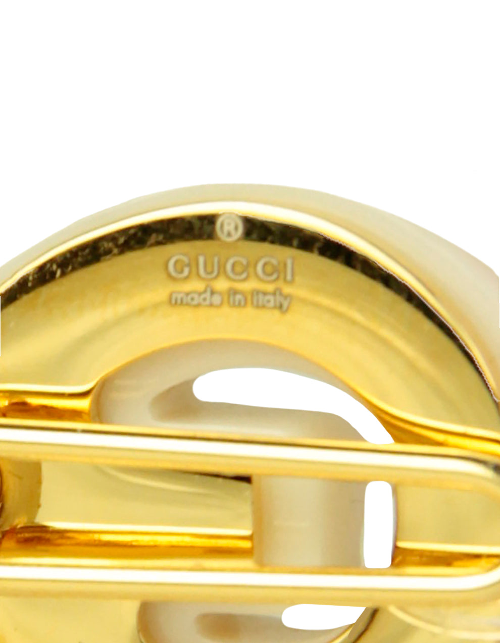 Gucci White Small Crystal Resin Hair Clip