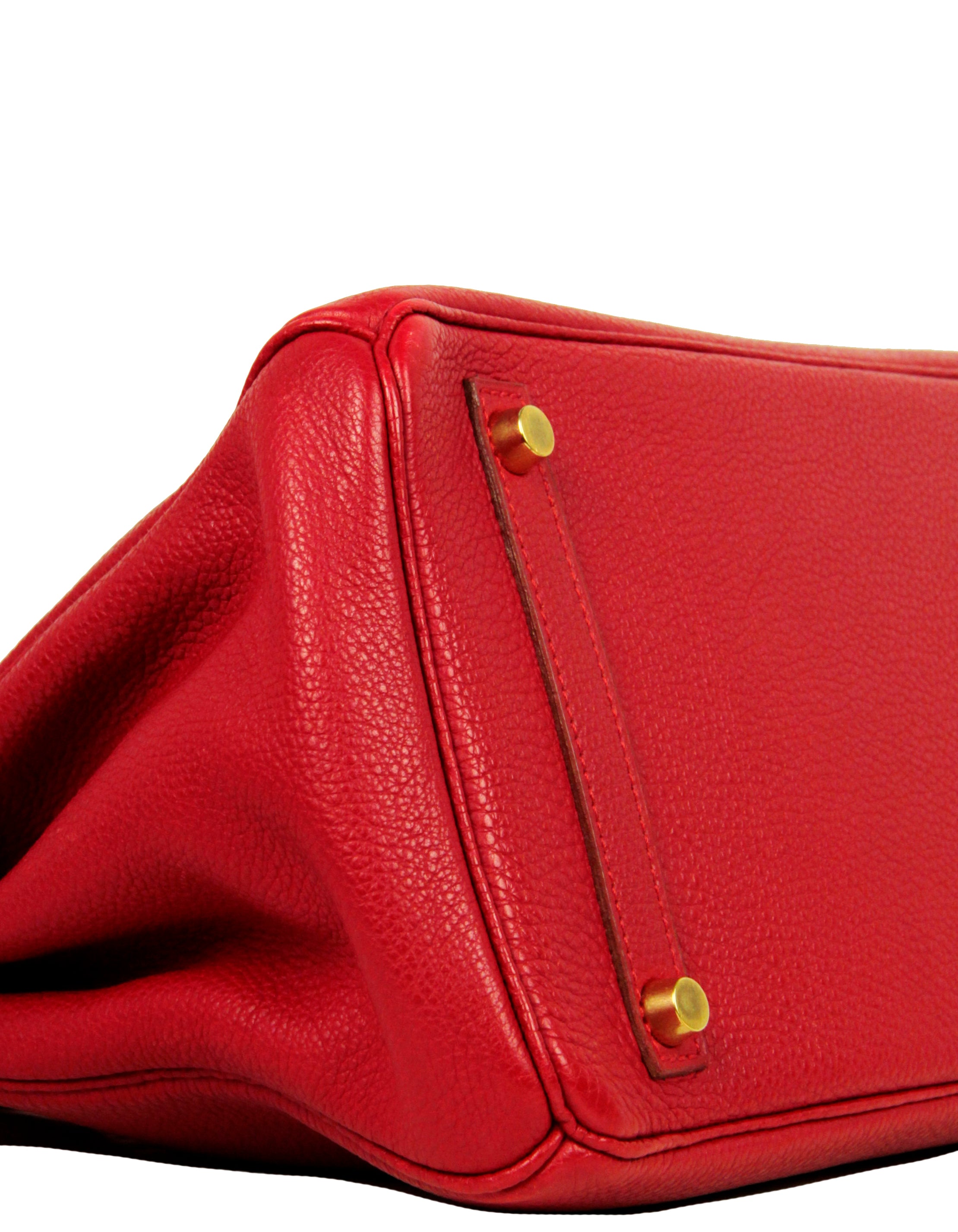 Hermes Rouge Vif Red Togo Leather 30cm Birkin Bag GHW