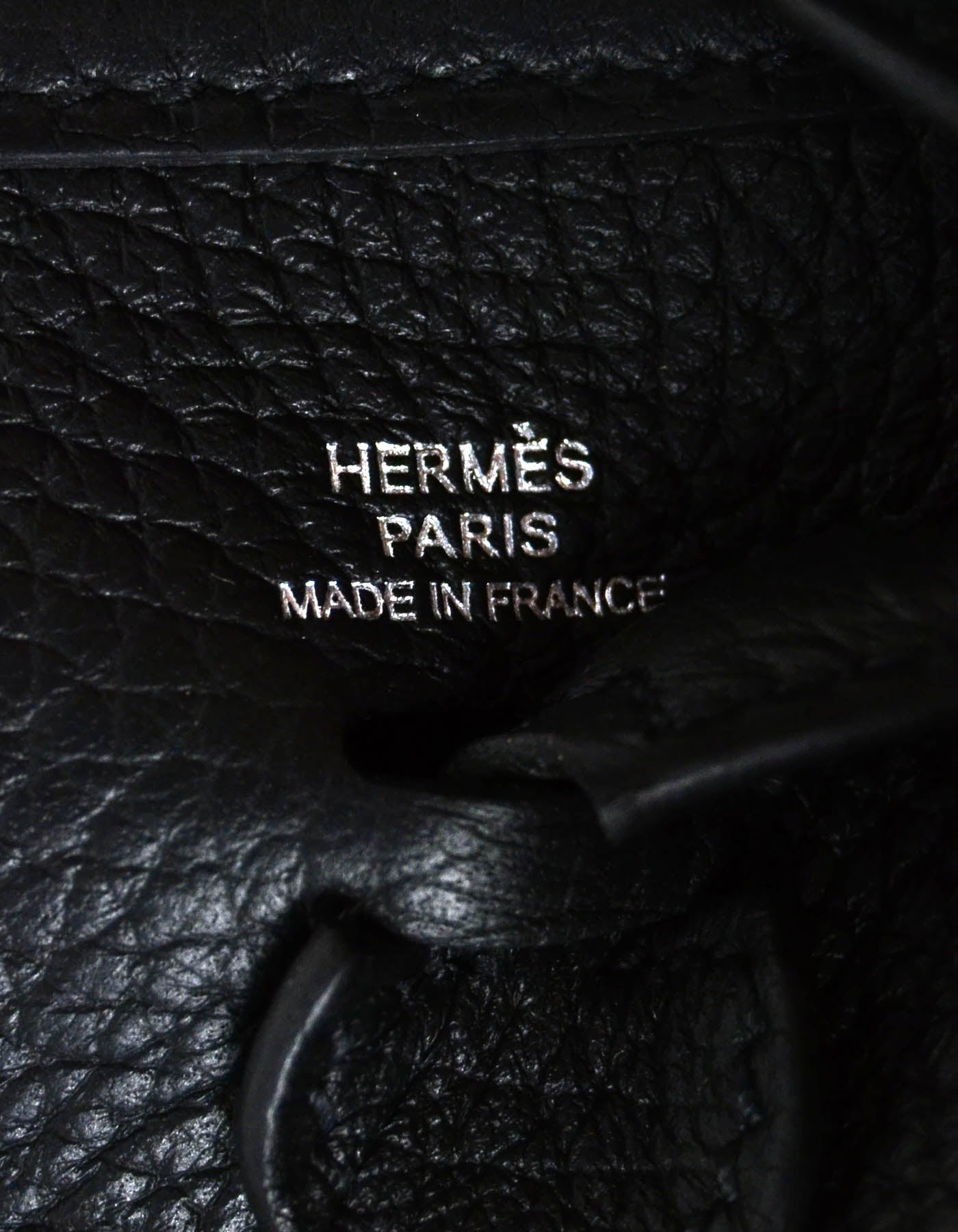 Hermes Black Taurillon Clemence Evelyne TPM Crossbody Bag