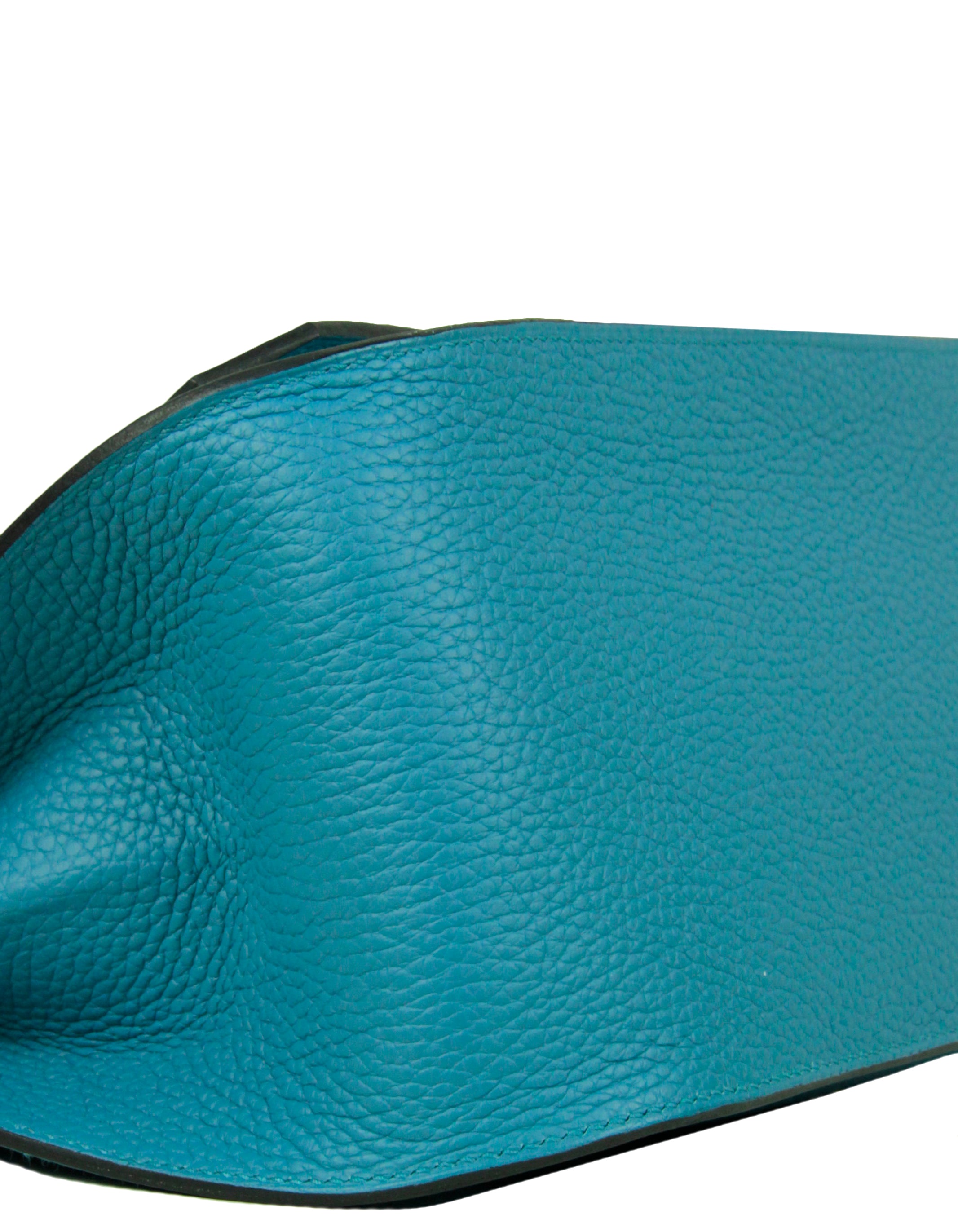 Hermes Blue Taurillon Clemence Leather Jypsiere 28 Messenger Bag