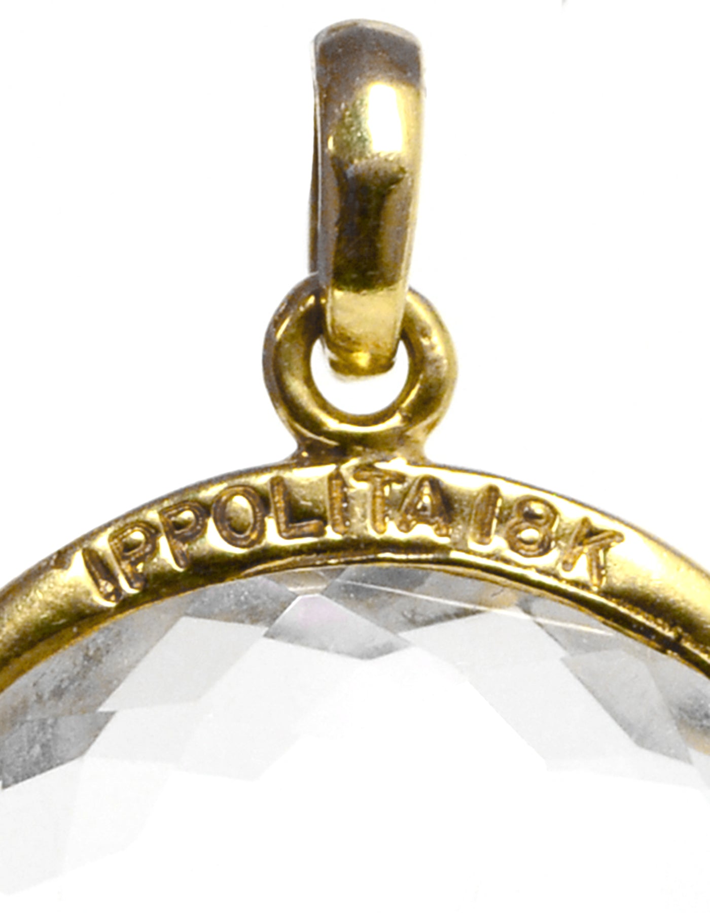 Ippolita Clear Quartz Bezel Charm Pendant set in 18K Gold